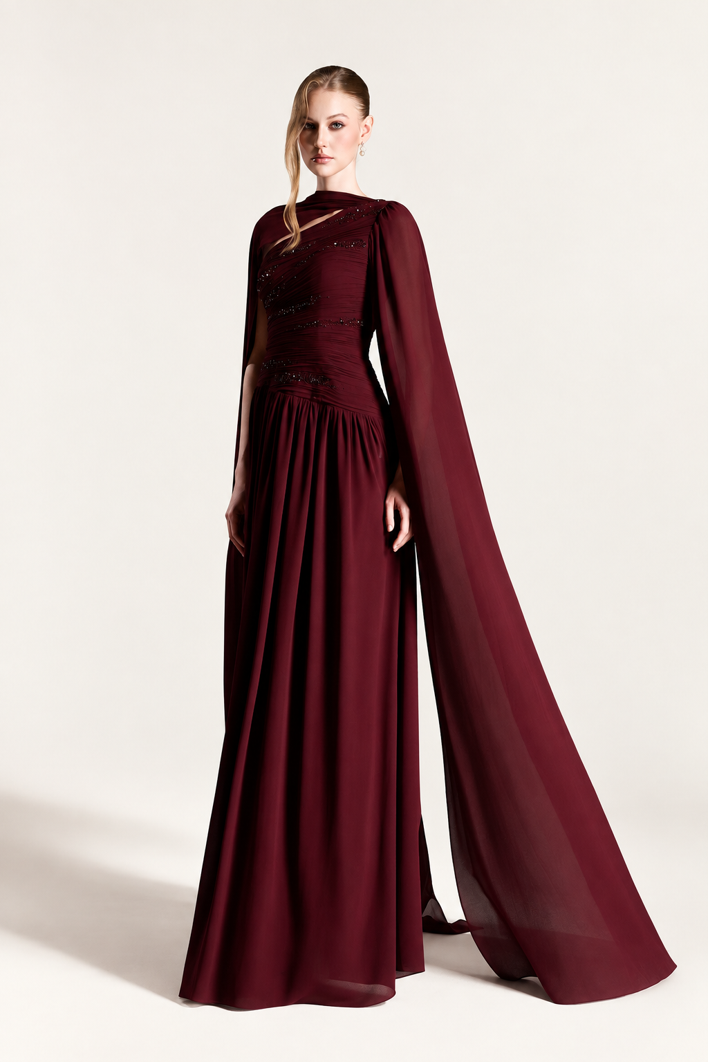 Ruched Crystal Gown