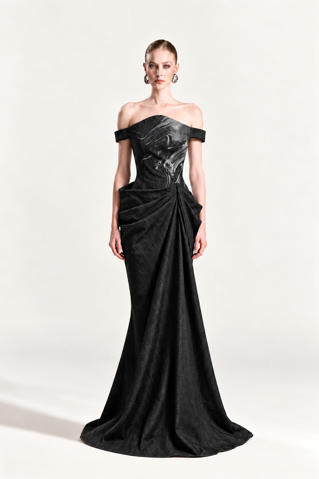 Sculpted Corset Draped Dress
