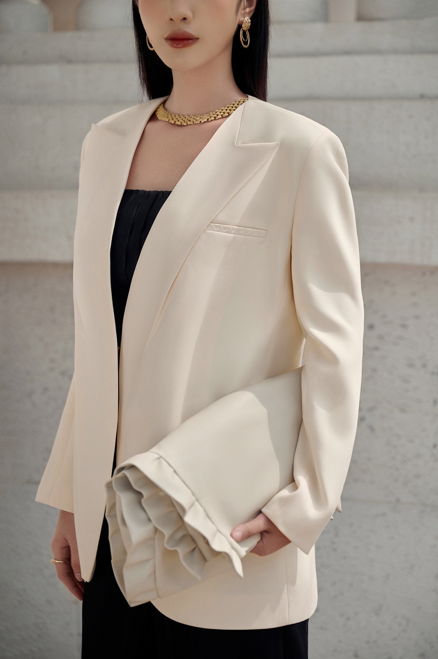 Ivory Straight Blazer