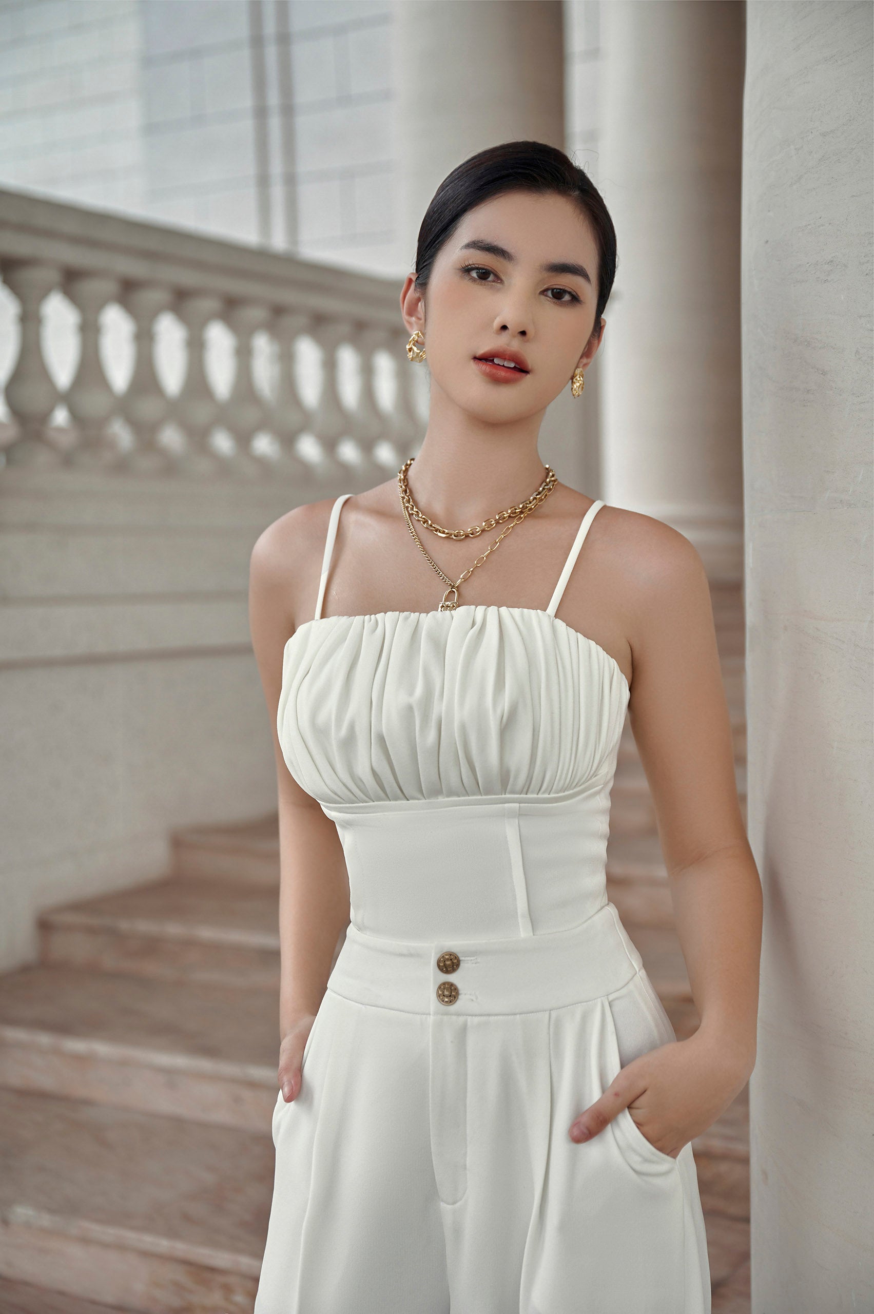 Lustre Spaghetti Strap