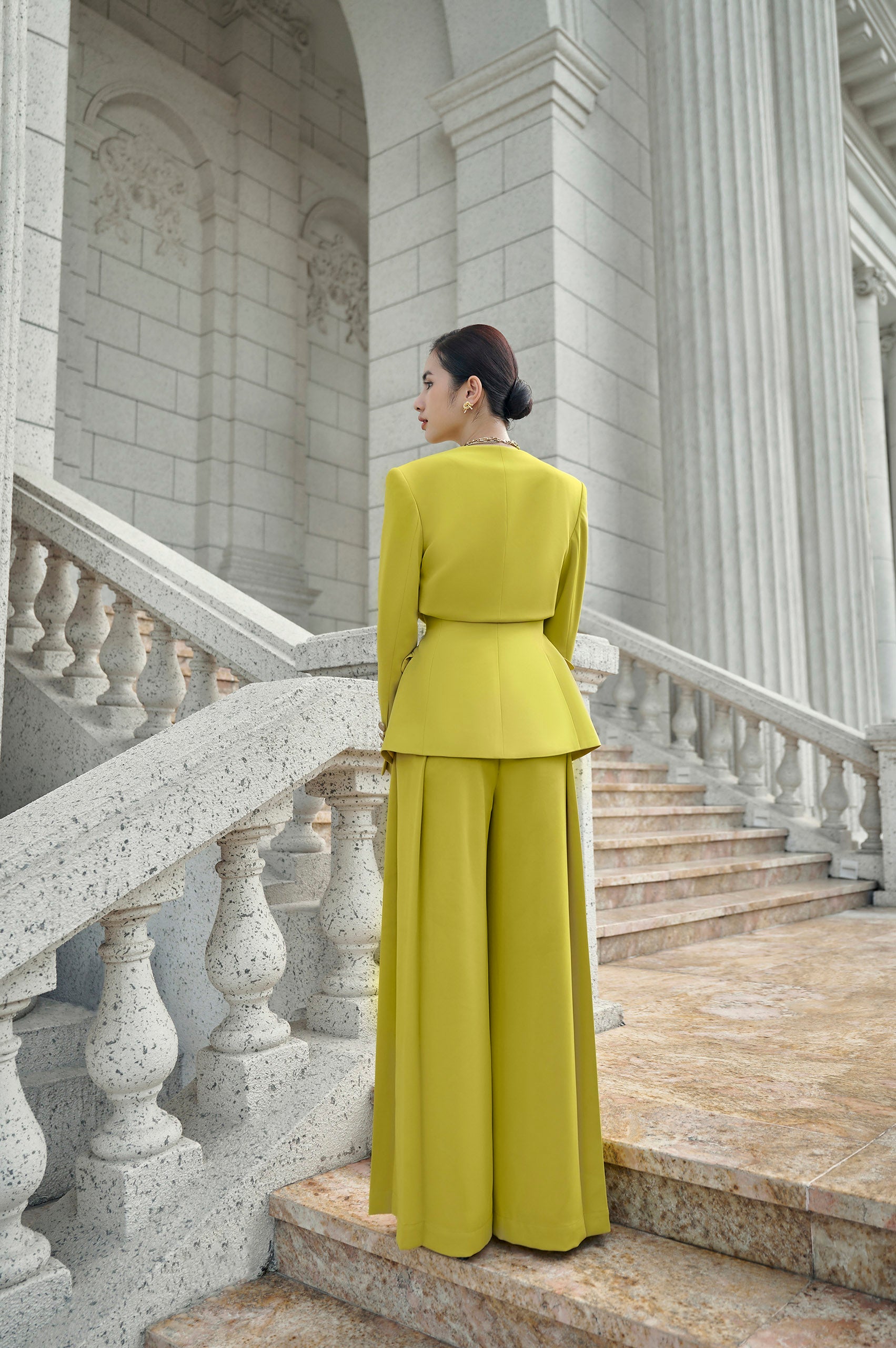 Hazel Neon Corset Blazer Tracy Noen Wide Leg Pants