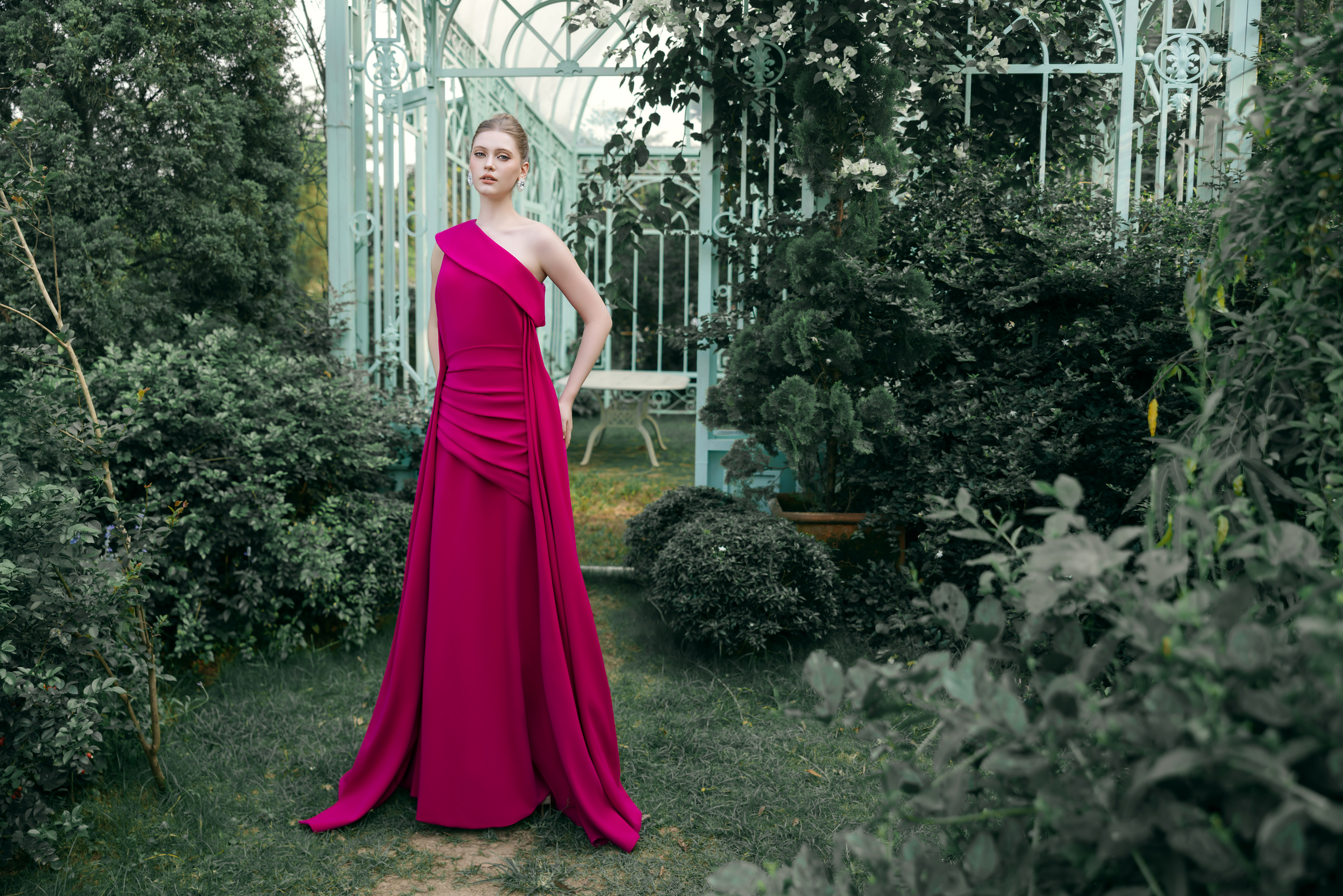 Fae Dress – Fuchsia Rose Maxi Dress