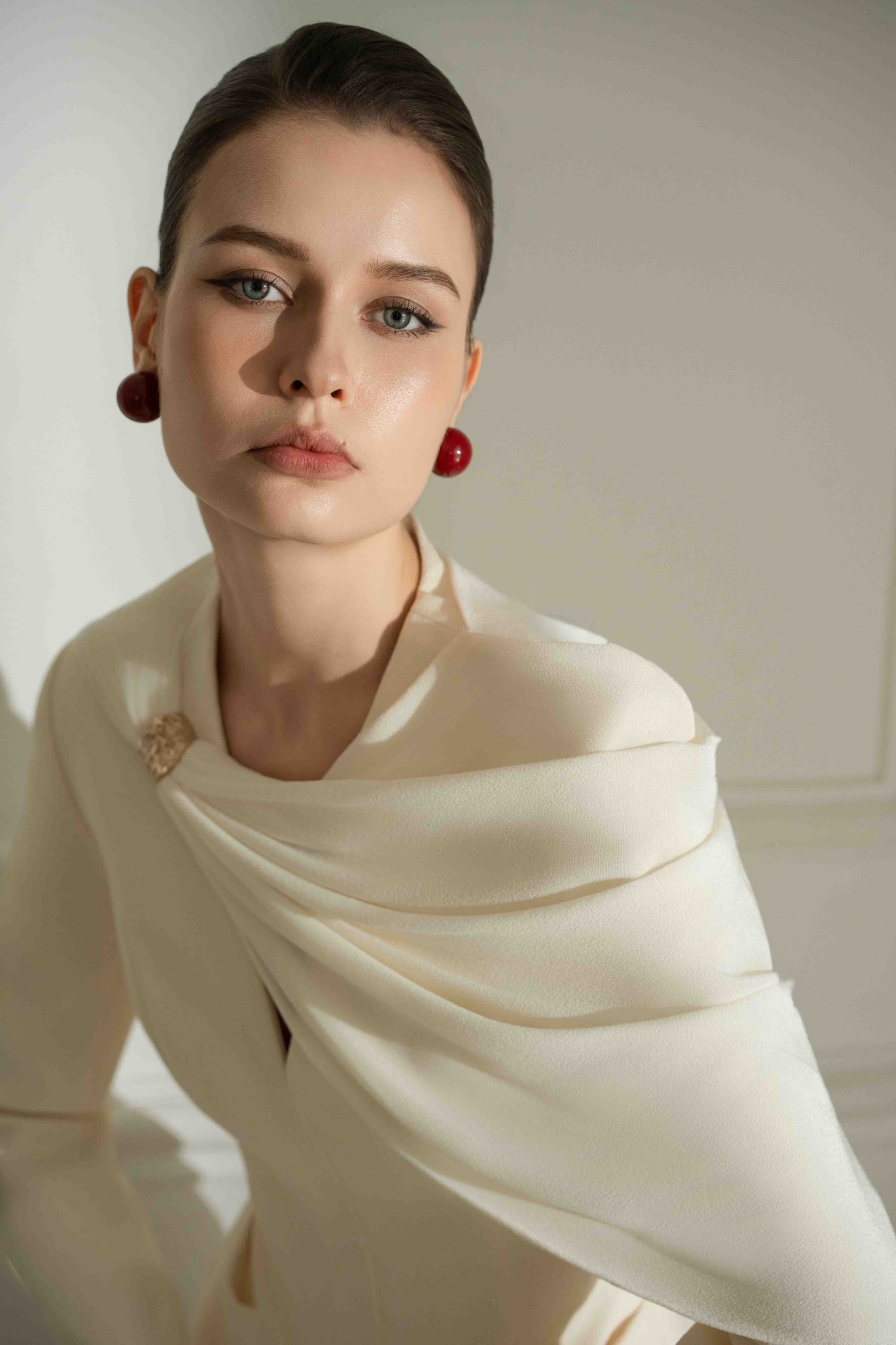 Draped Shoulder Tailored Set Design