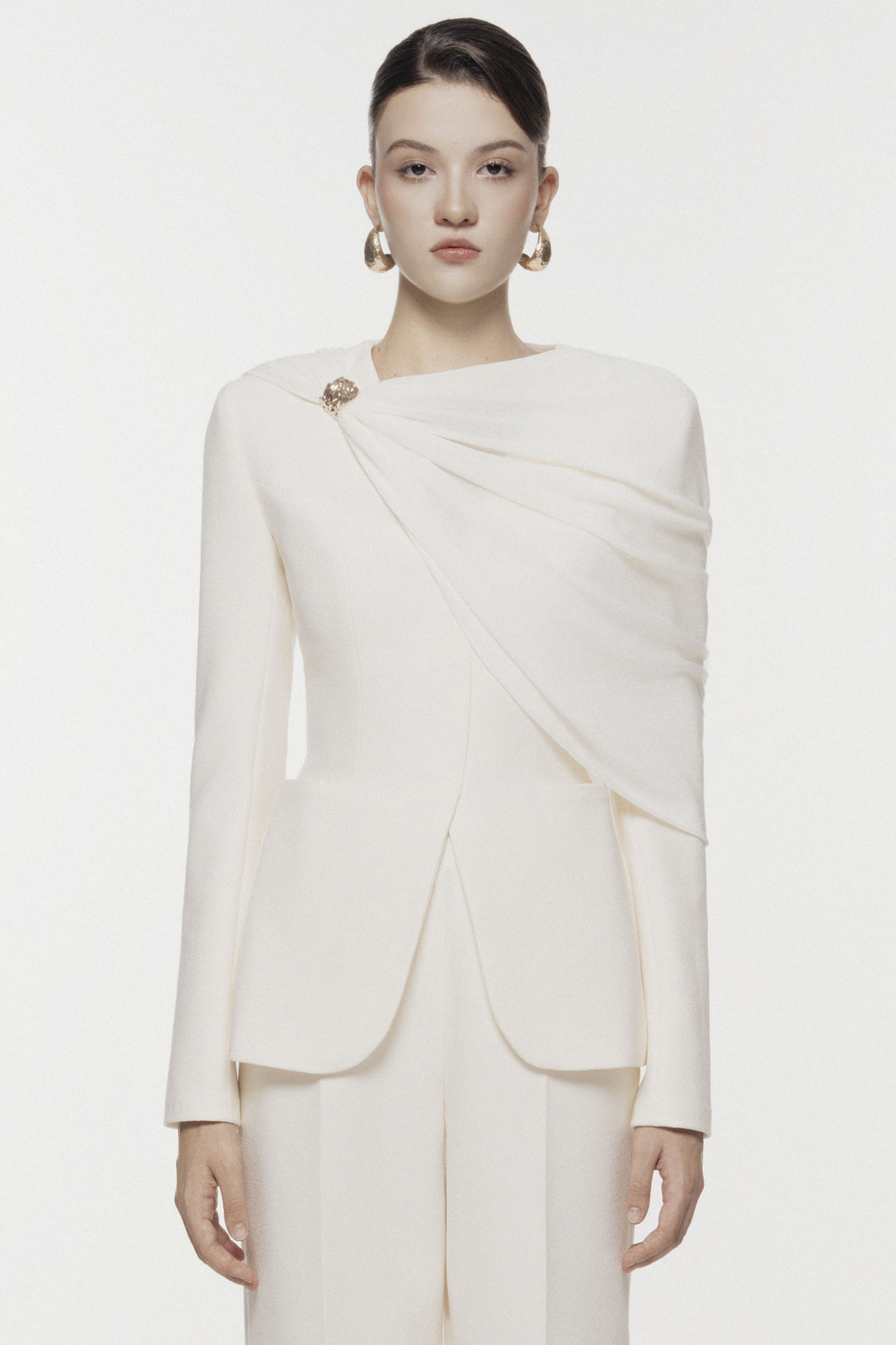Draped Shoulder Tailored Vest