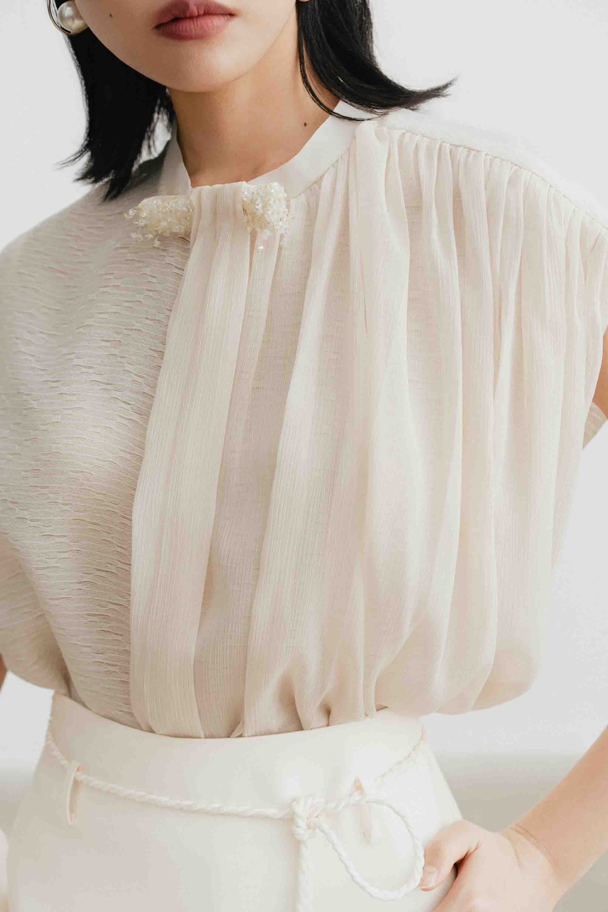 Draped Sleeveless Shirt