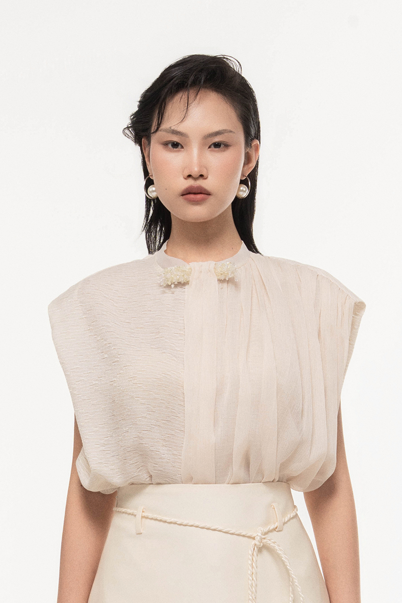 Draped Sleeveless Shirt
