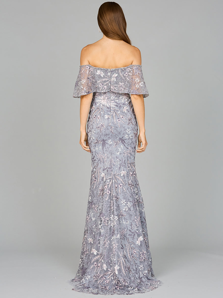 Elegant Off Shoulder Embellished Gown 29001