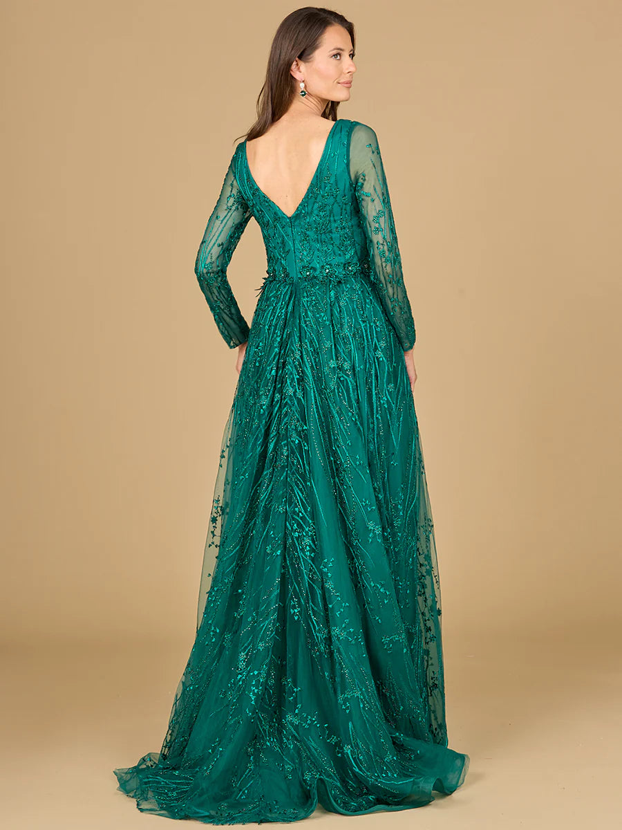 Elegant Overskirt Dress with Long Sleeves 29139