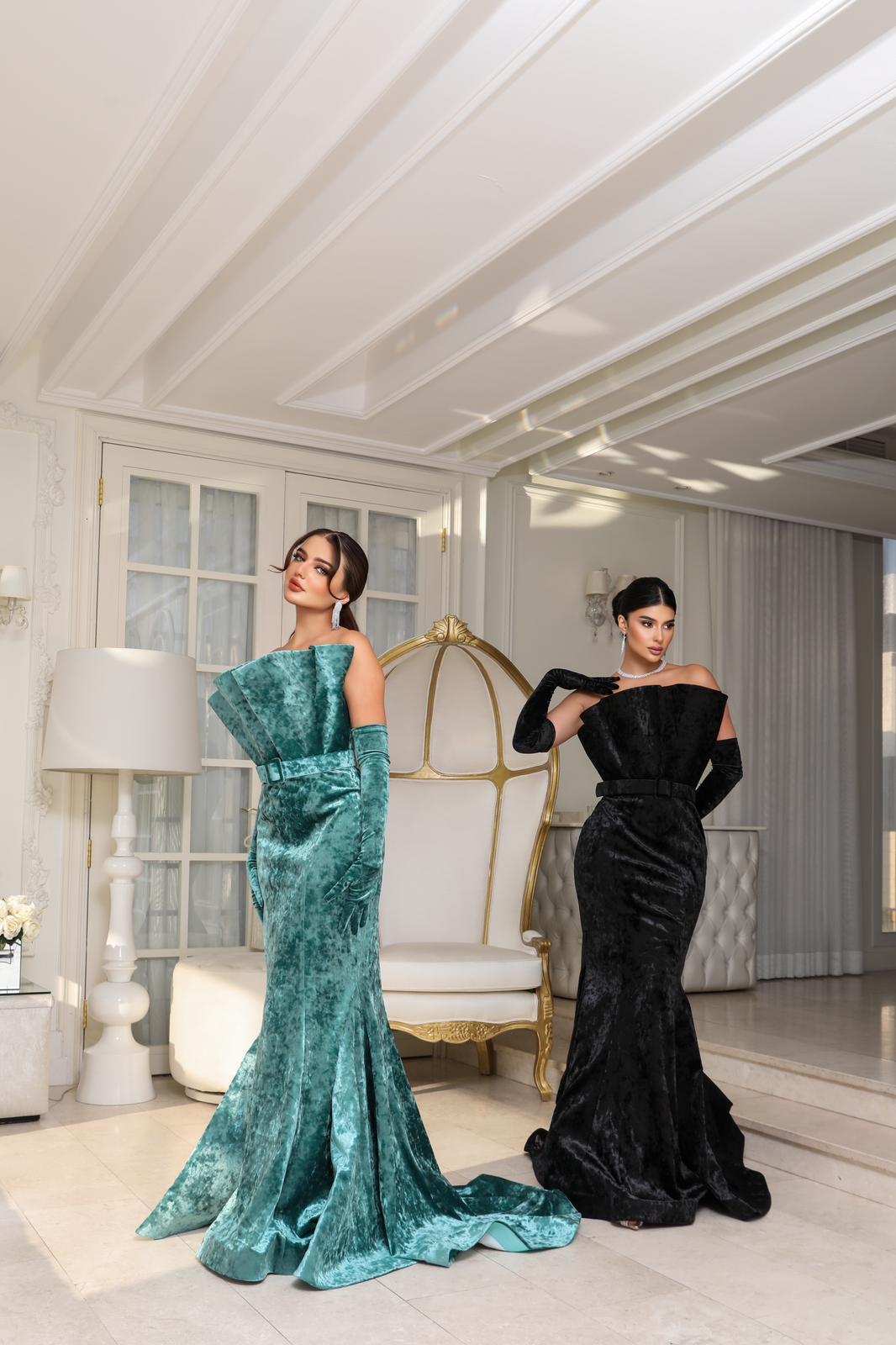 Emerald Strapless Evening Gown N0631