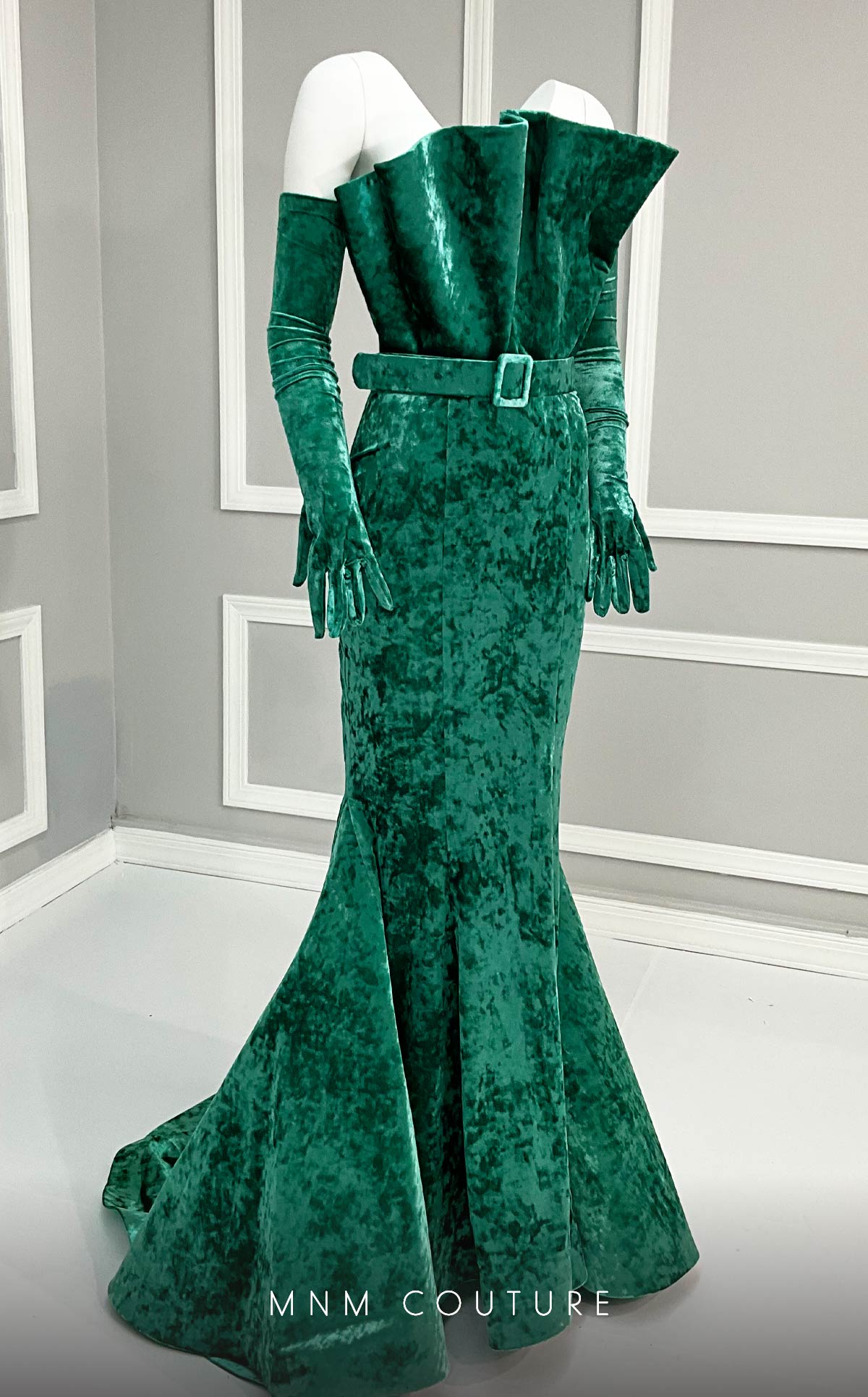 Emerald Strapless Evening Gown N0631