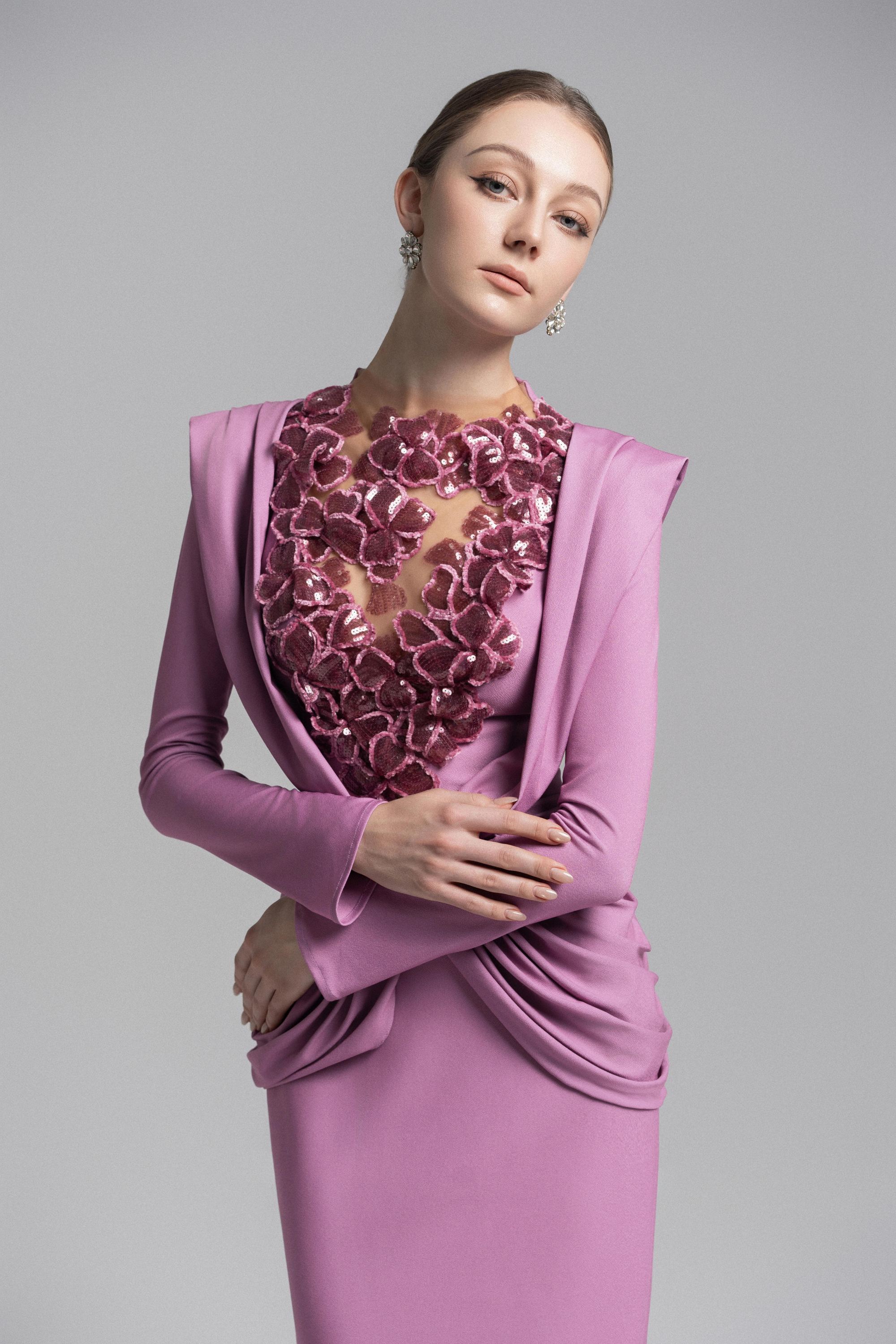 Ethereal Hooded Lace Evening Gown VL1015