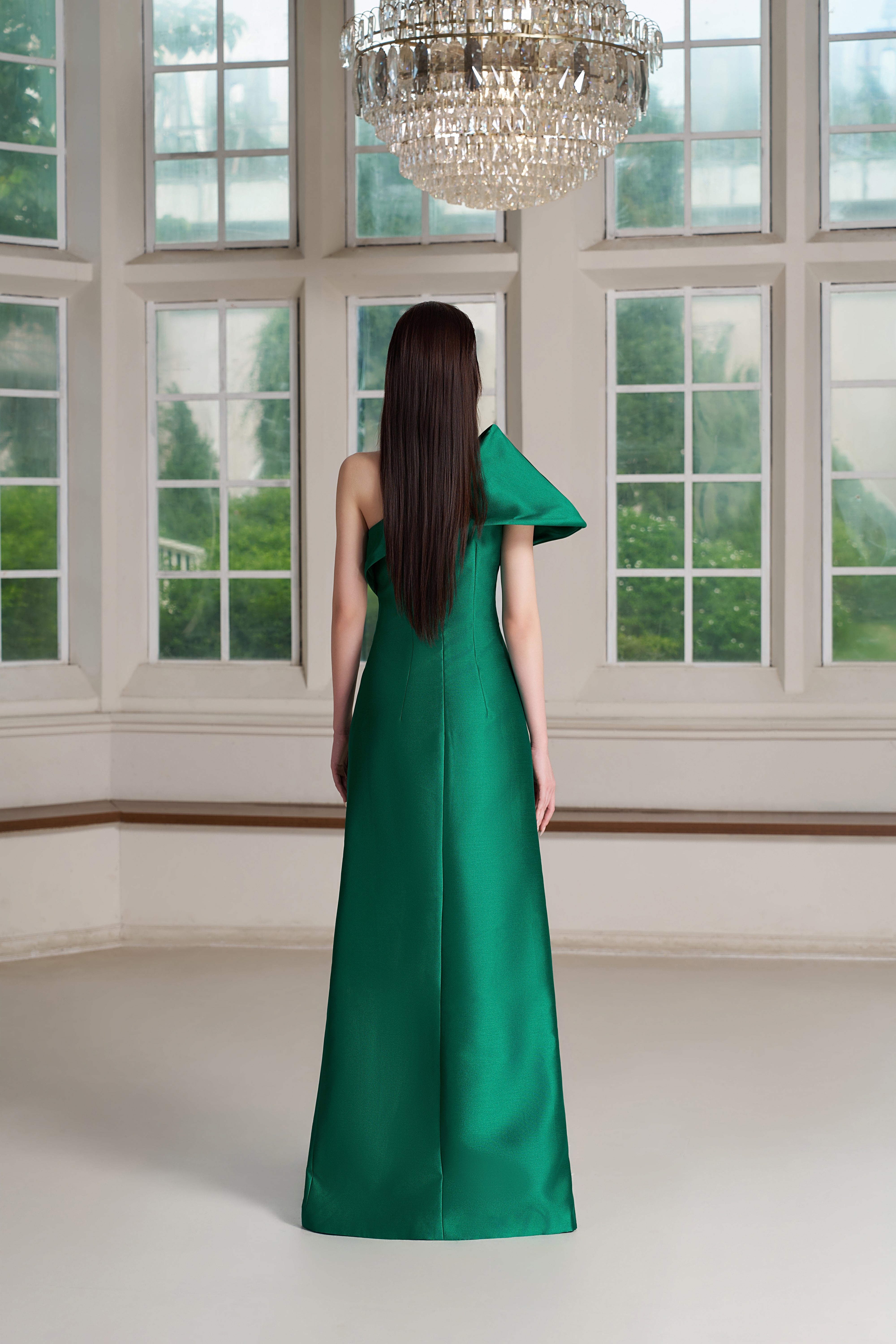 Eve Dress – One-Shoulder Draped Column Gown