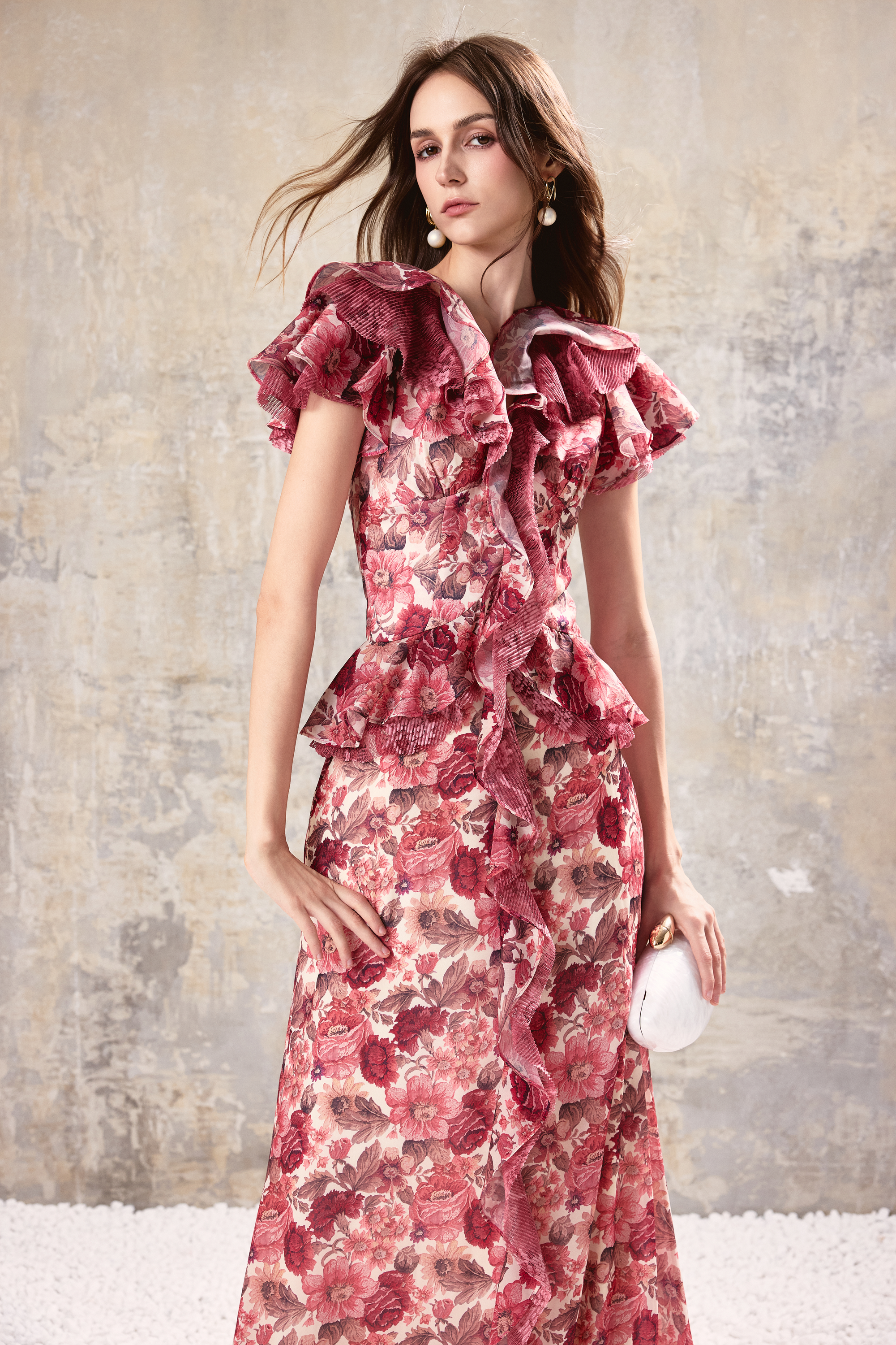 Floral Ruffle Maxi Dress