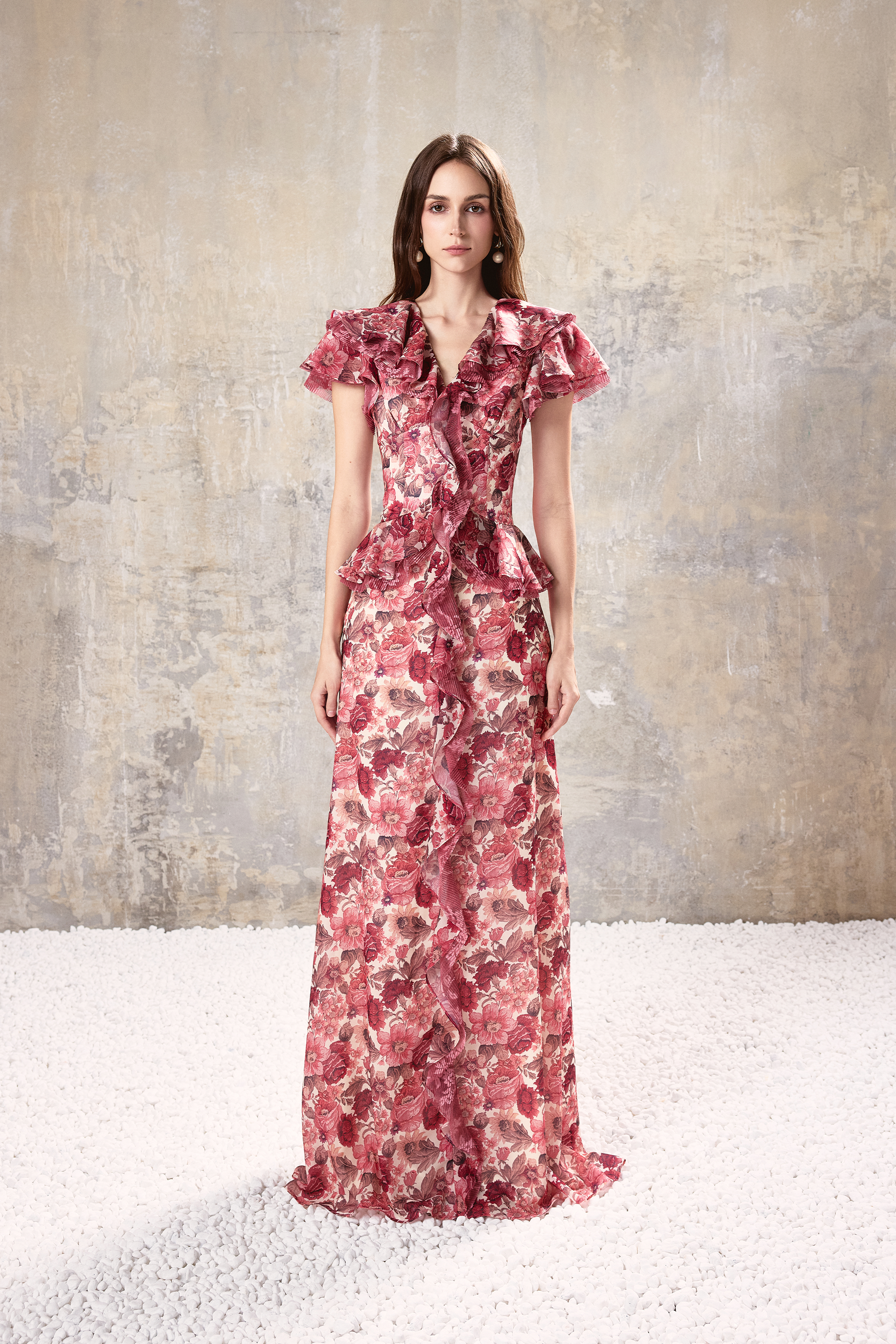 Floral Ruffle Maxi Dress
