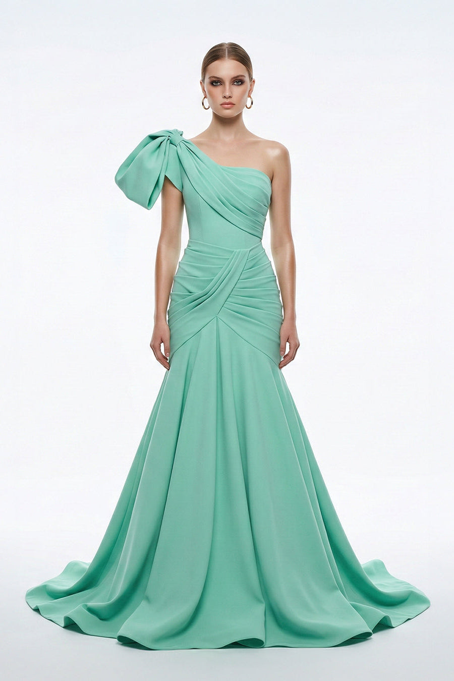 Fouad Sarkis F02833A Mint Green Bow Mermaid Gown