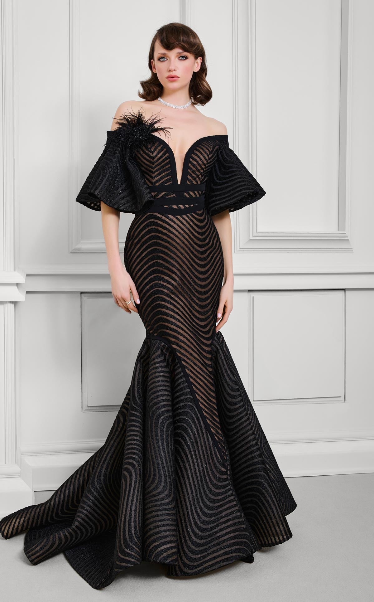 Fouad Sarkis F02925 Couture Evening Gown