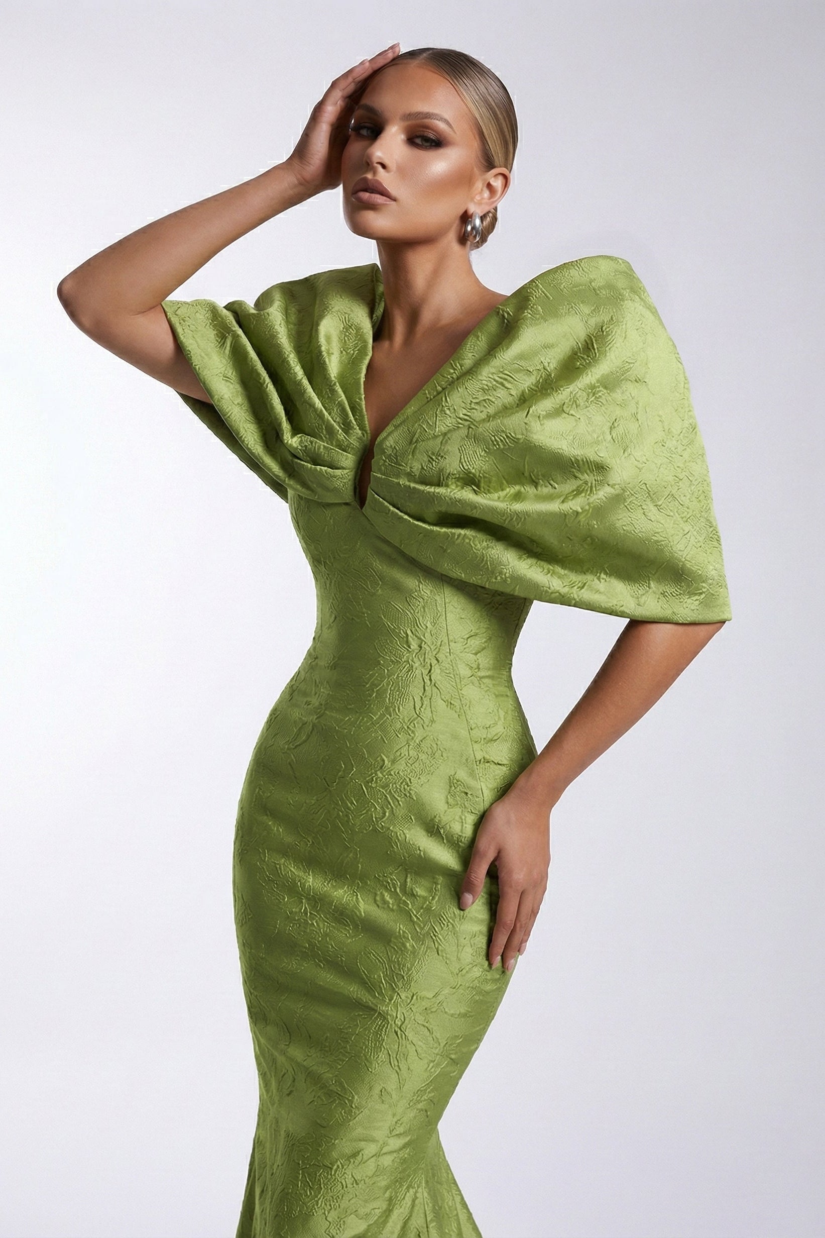 Fouad Sarkis F03009 Jacquard Bow Mermaid Gown