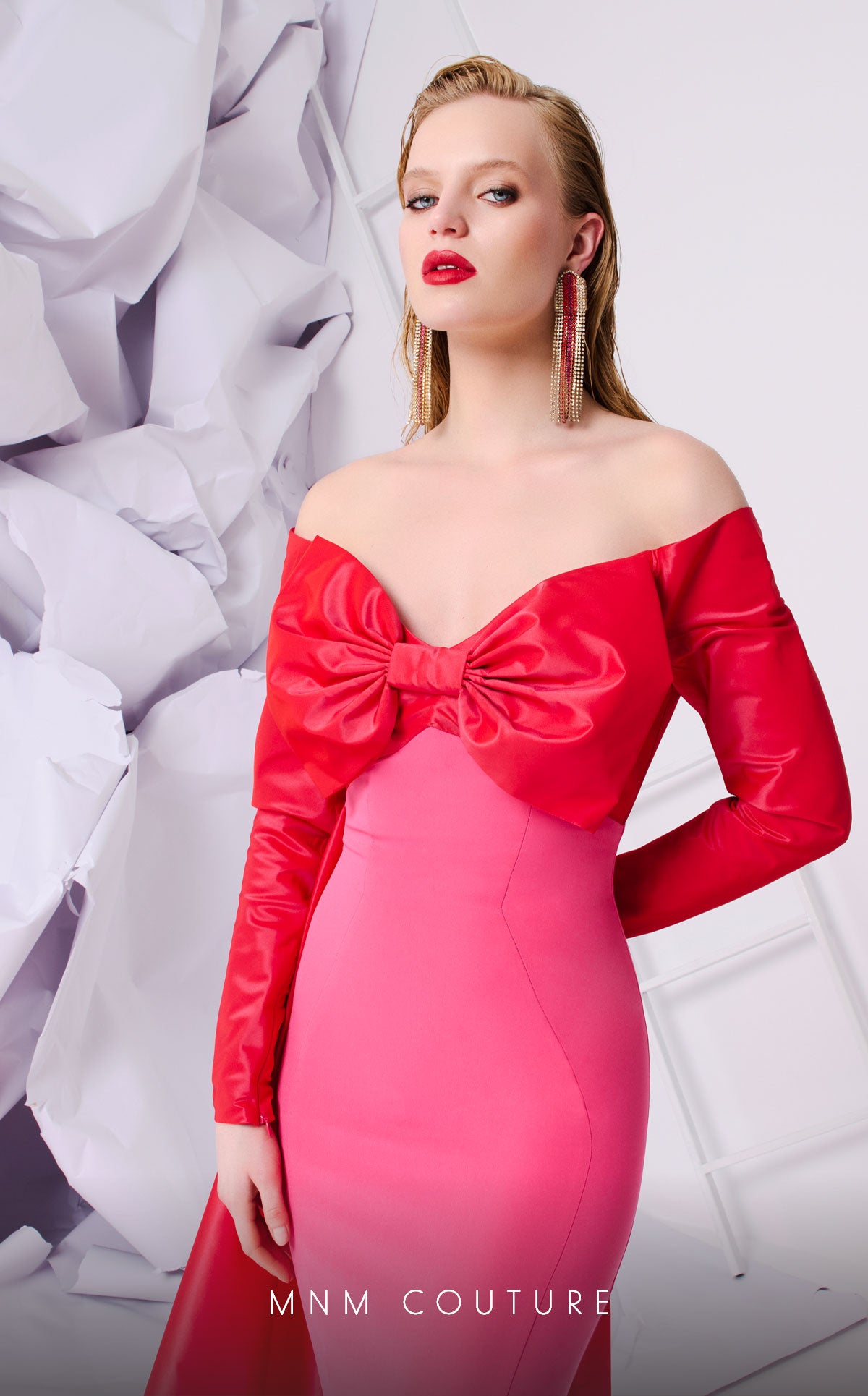 Fuchsia Strapless Evening Gown N0565A