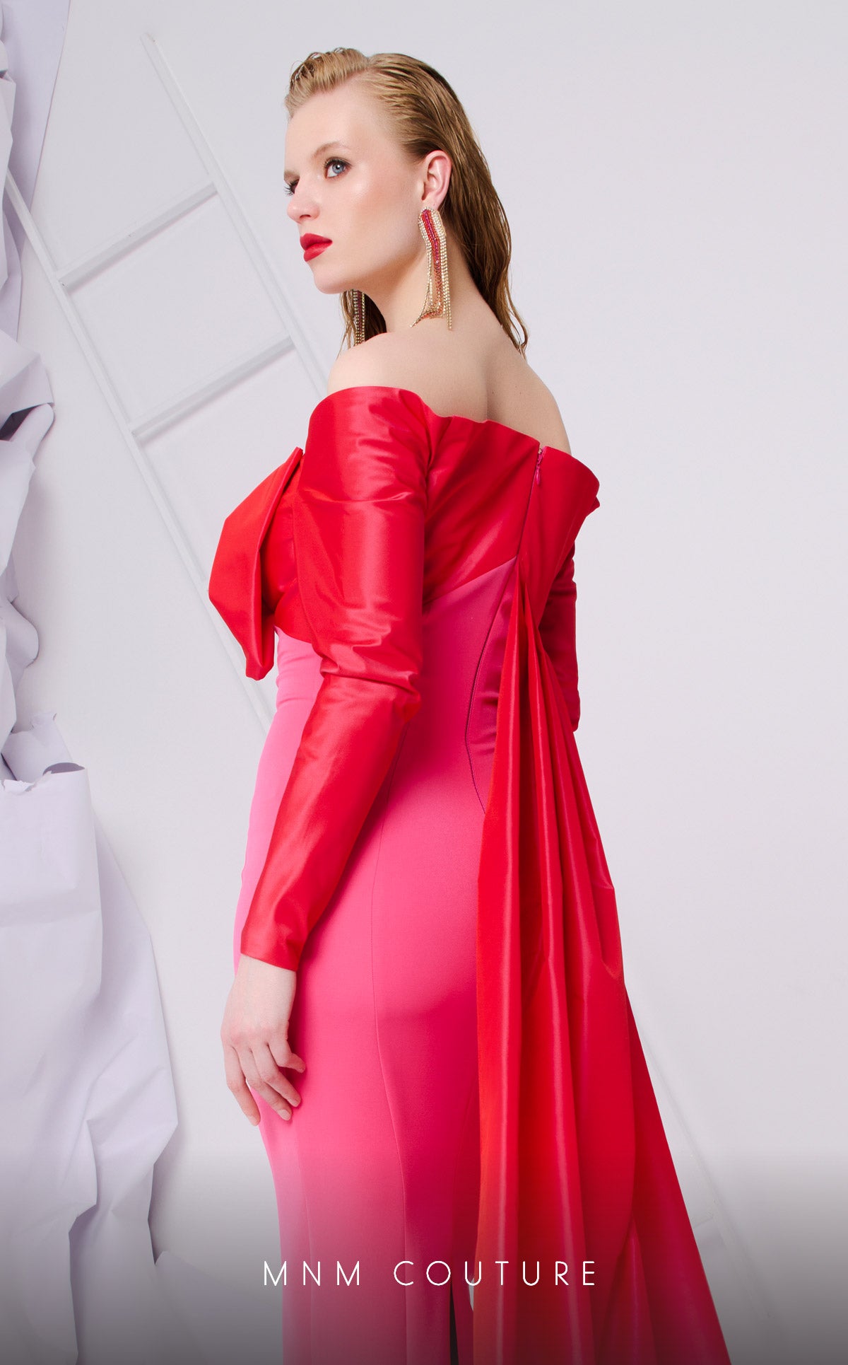 Fuchsia Strapless Evening Gown N0565A