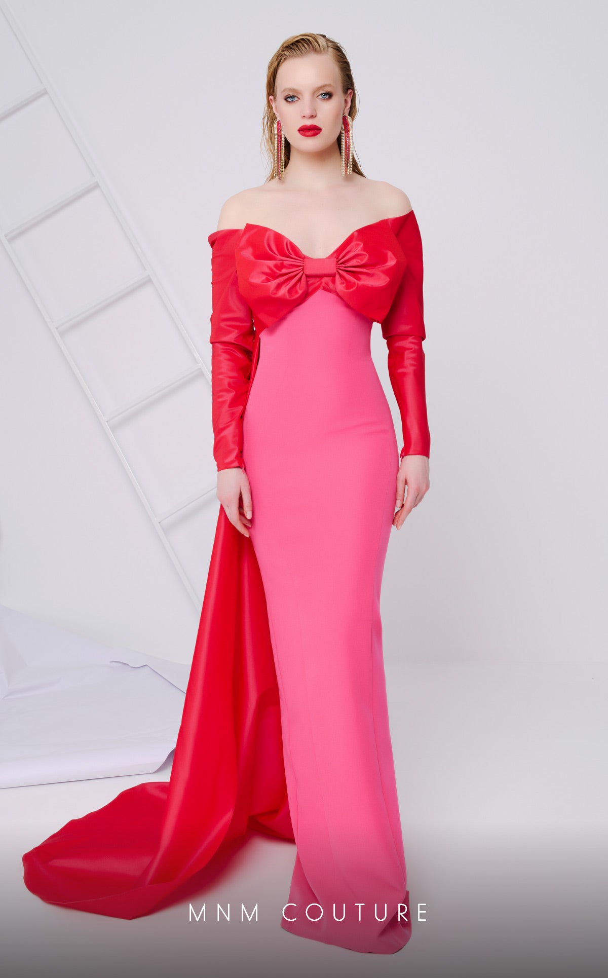 Fuchsia Strapless Evening Gown N0565A