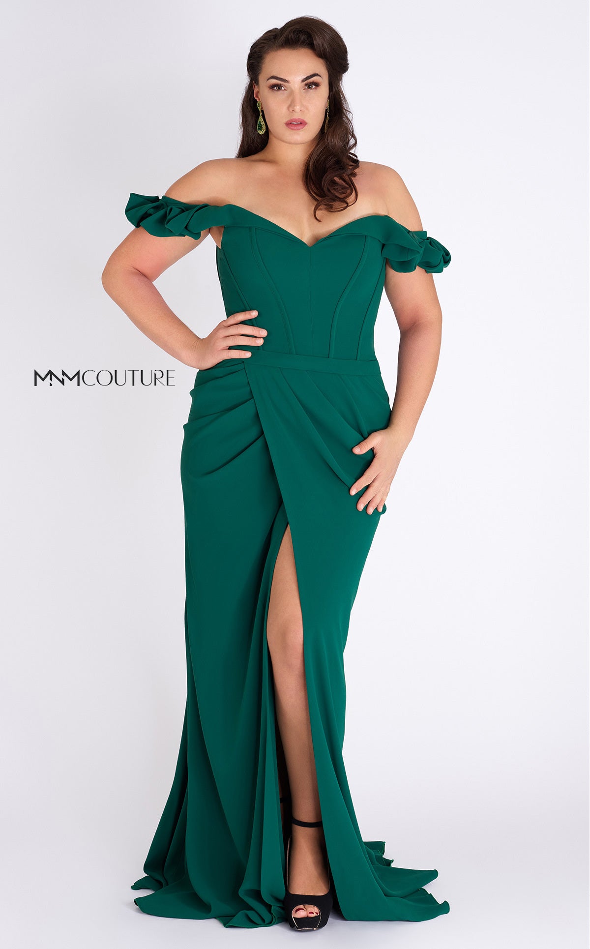 Ruffled Off-Shoulder Sleeve Sheath Dress G0665