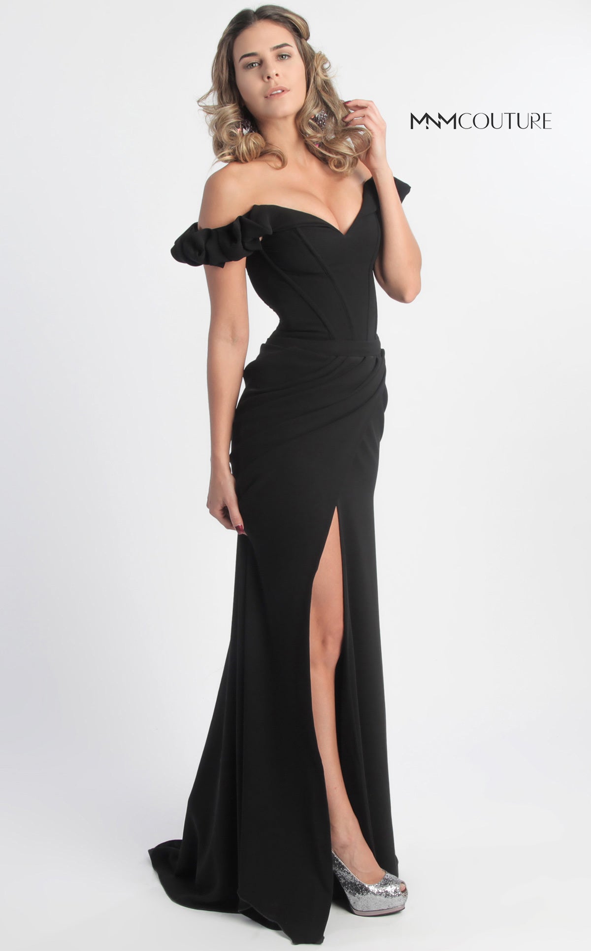 Ruffled Off-Shoulder Sleeve Sheath Dress G0665
