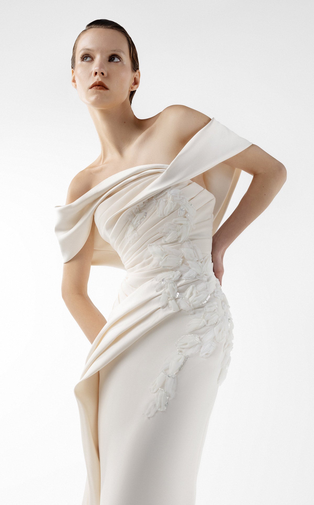 Temptation Cream Dress, with Hand Embroidery G2007