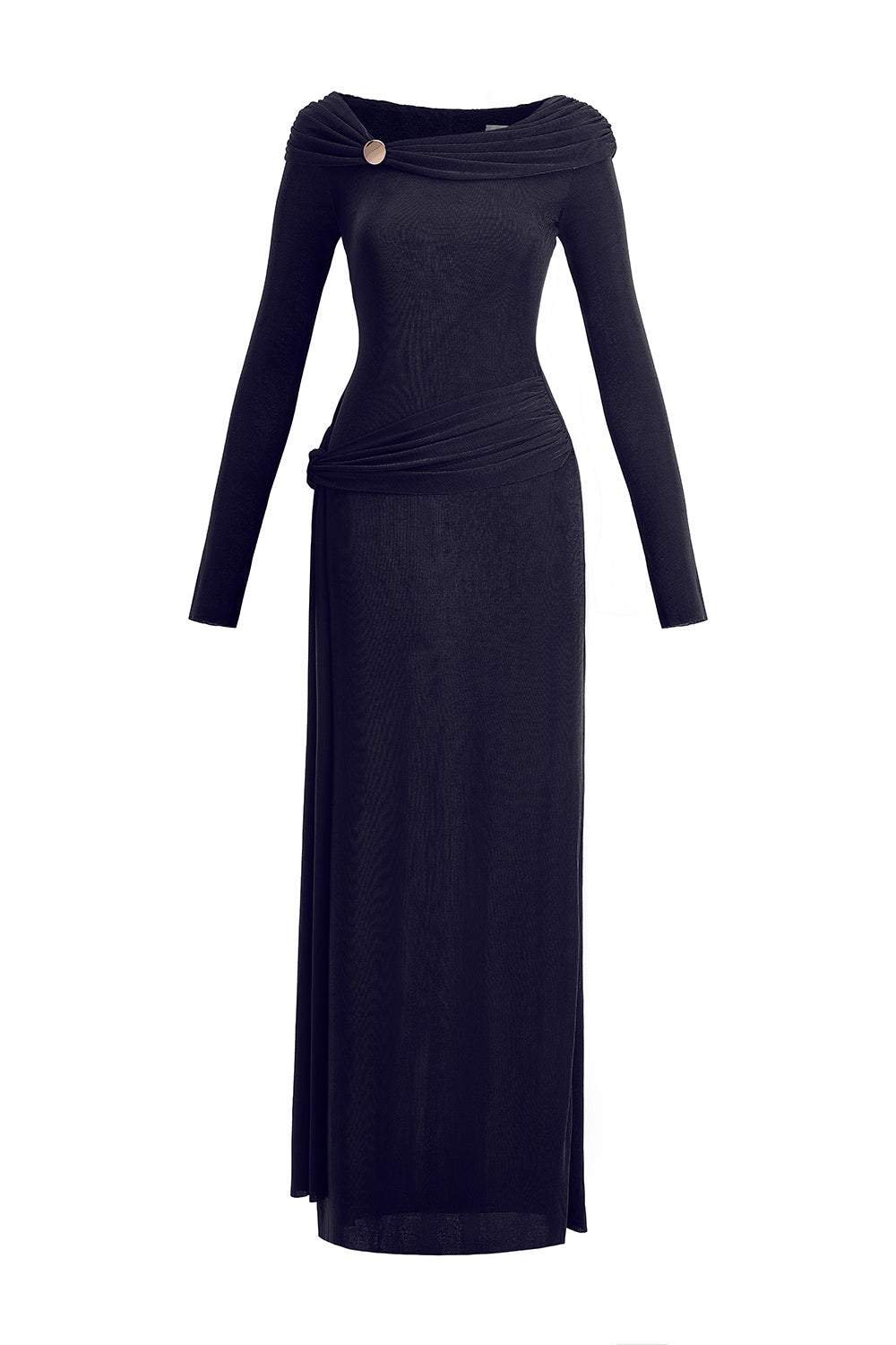 Mirer - Dandelion Sheath Elastance Jersey Maxi Dress