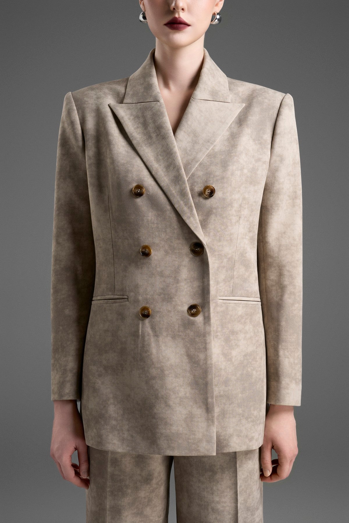 Classic Double-Breasted Blazer with Welt Pockets