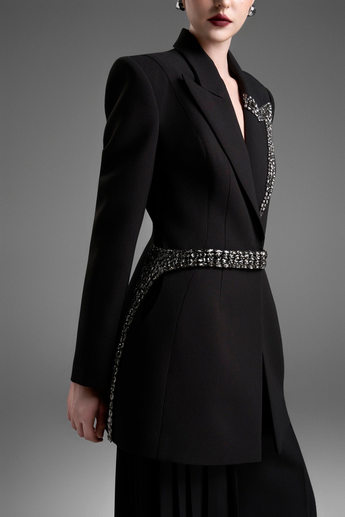 Wide-Leg Trousers with Multi-Pleat Detailing on the Sides