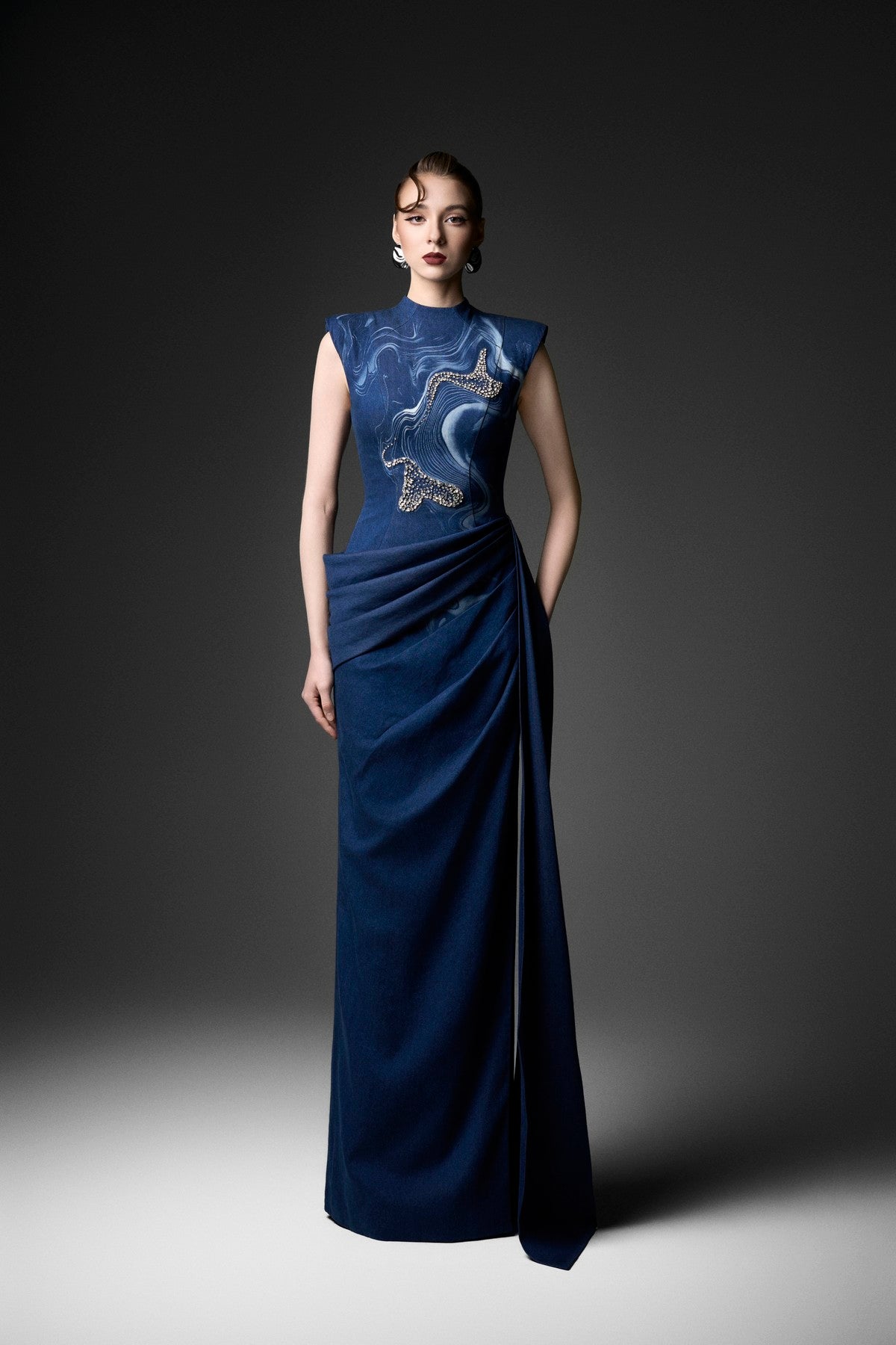 Draped Shoulder Dress