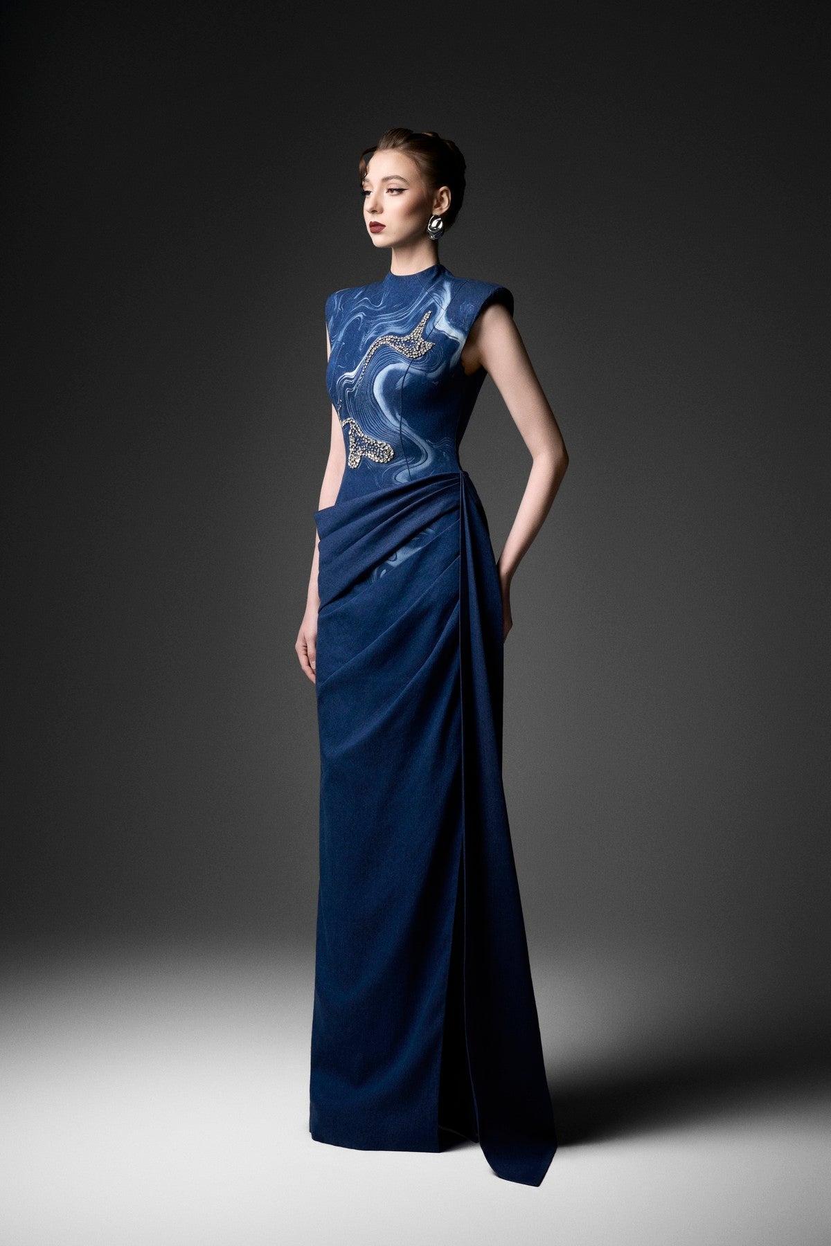 Draped Shoulder Dress