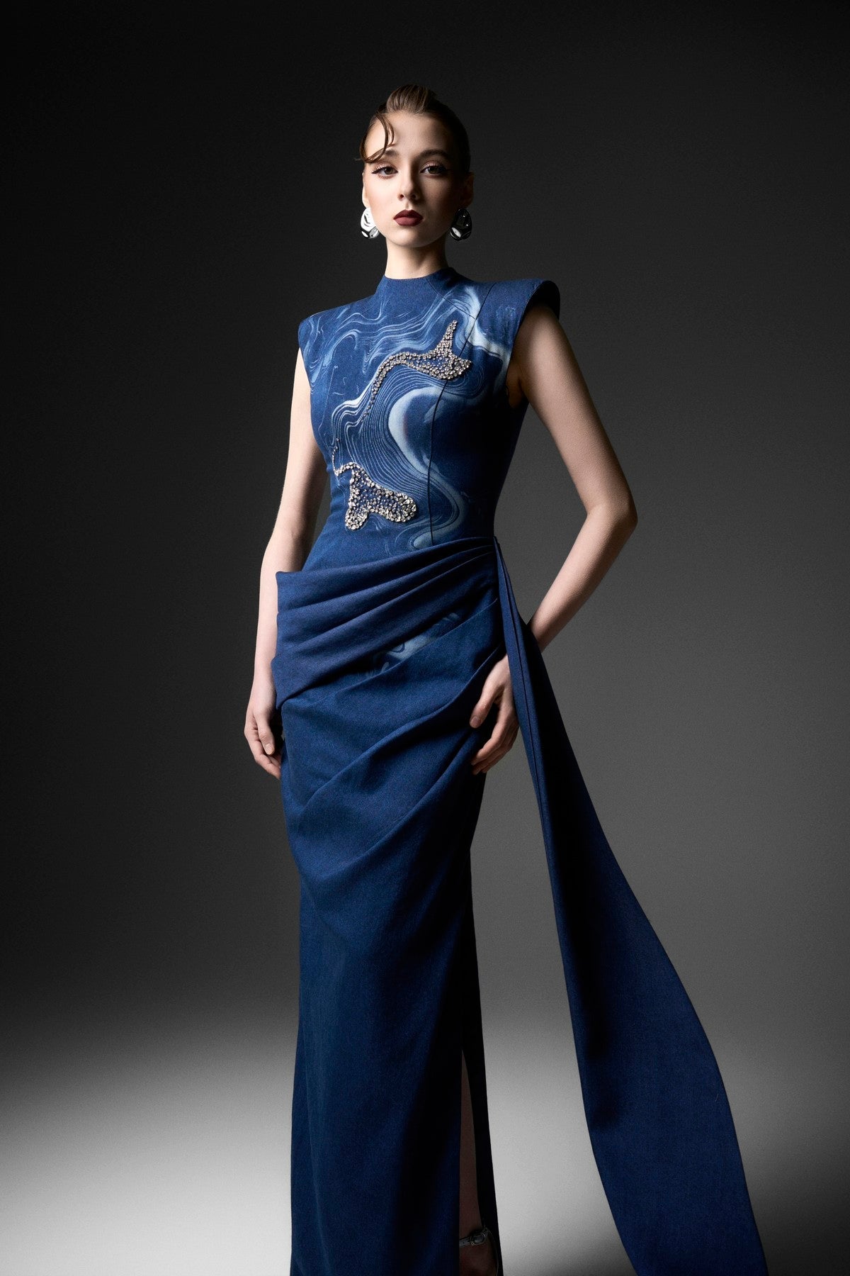 Draped Shoulder Dress