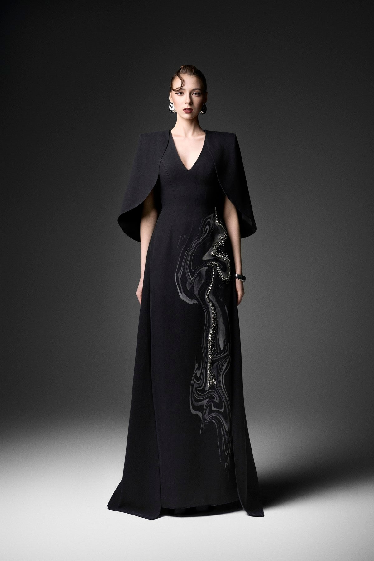 Woodgrain Cape Dress