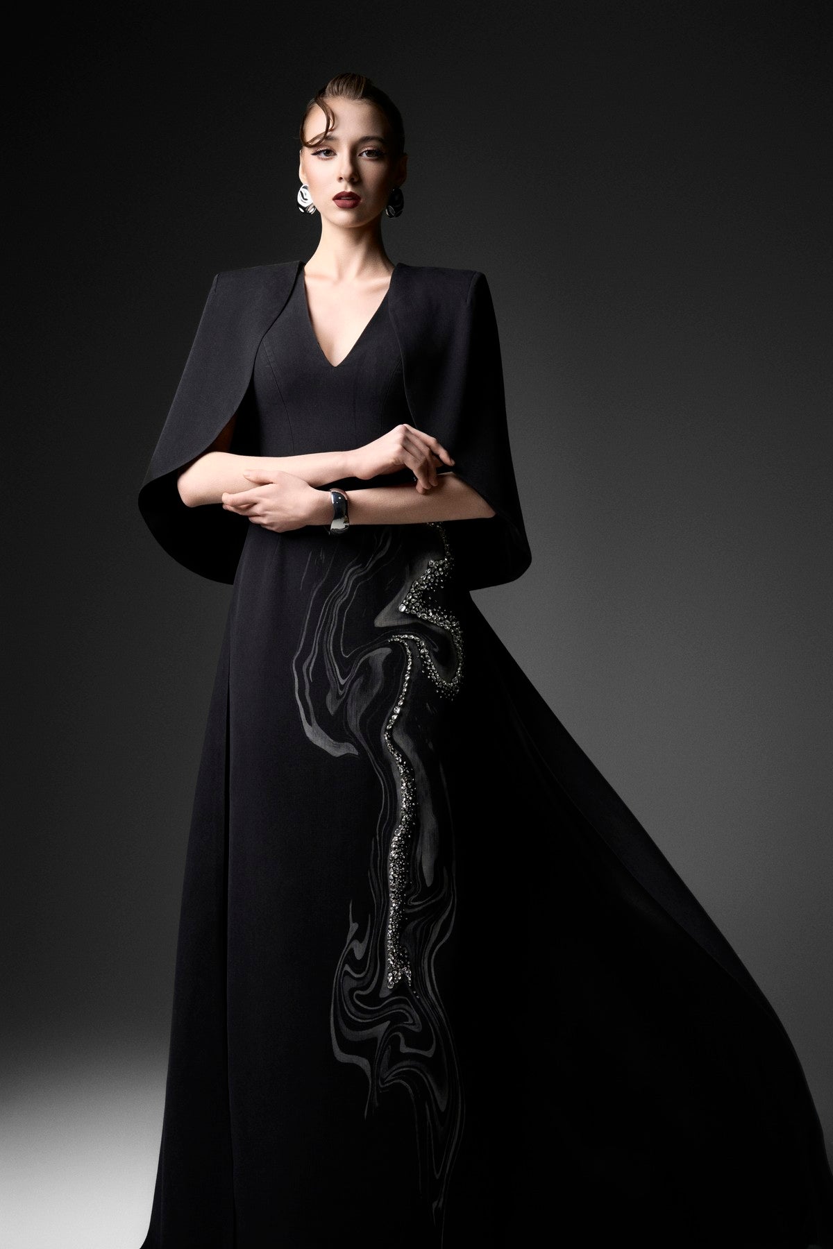 Woodgrain Cape Dress