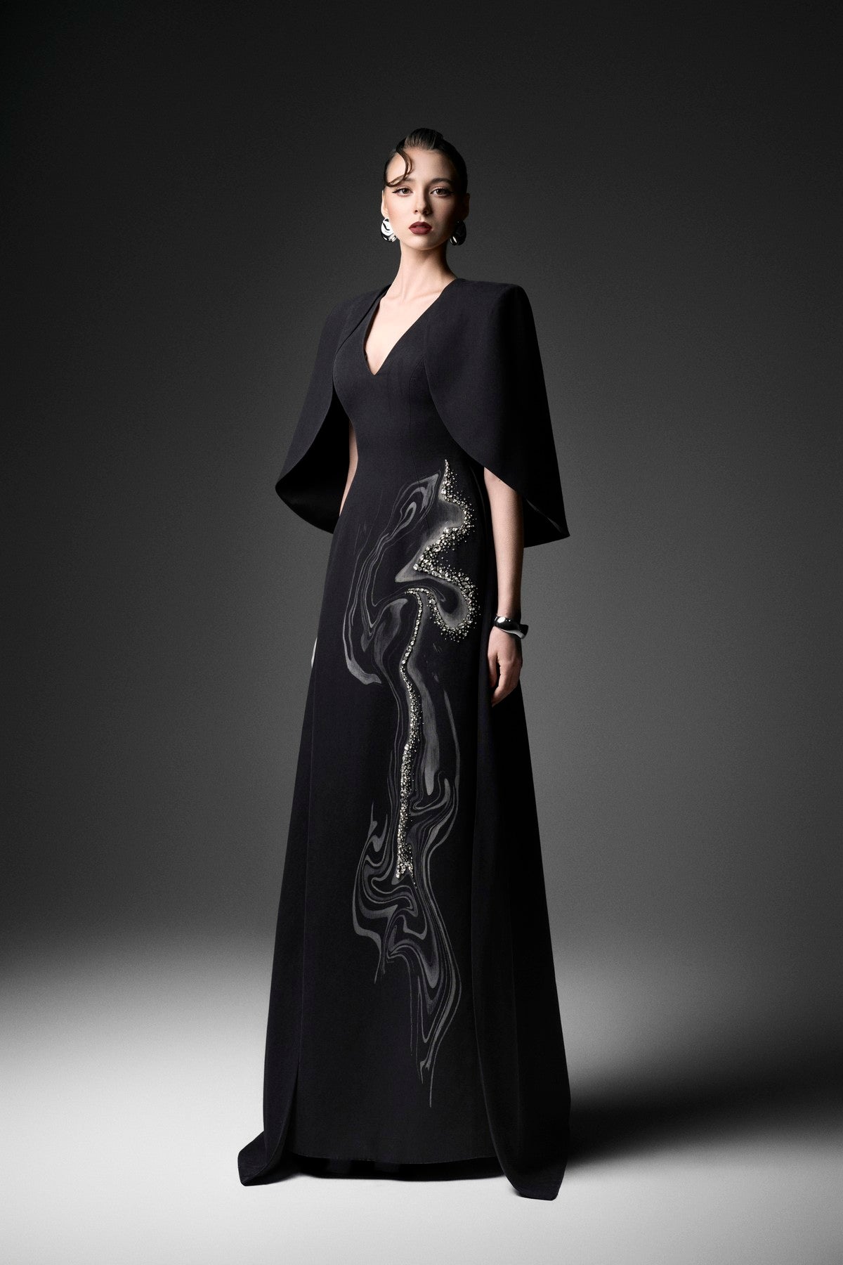 Woodgrain Cape Dress