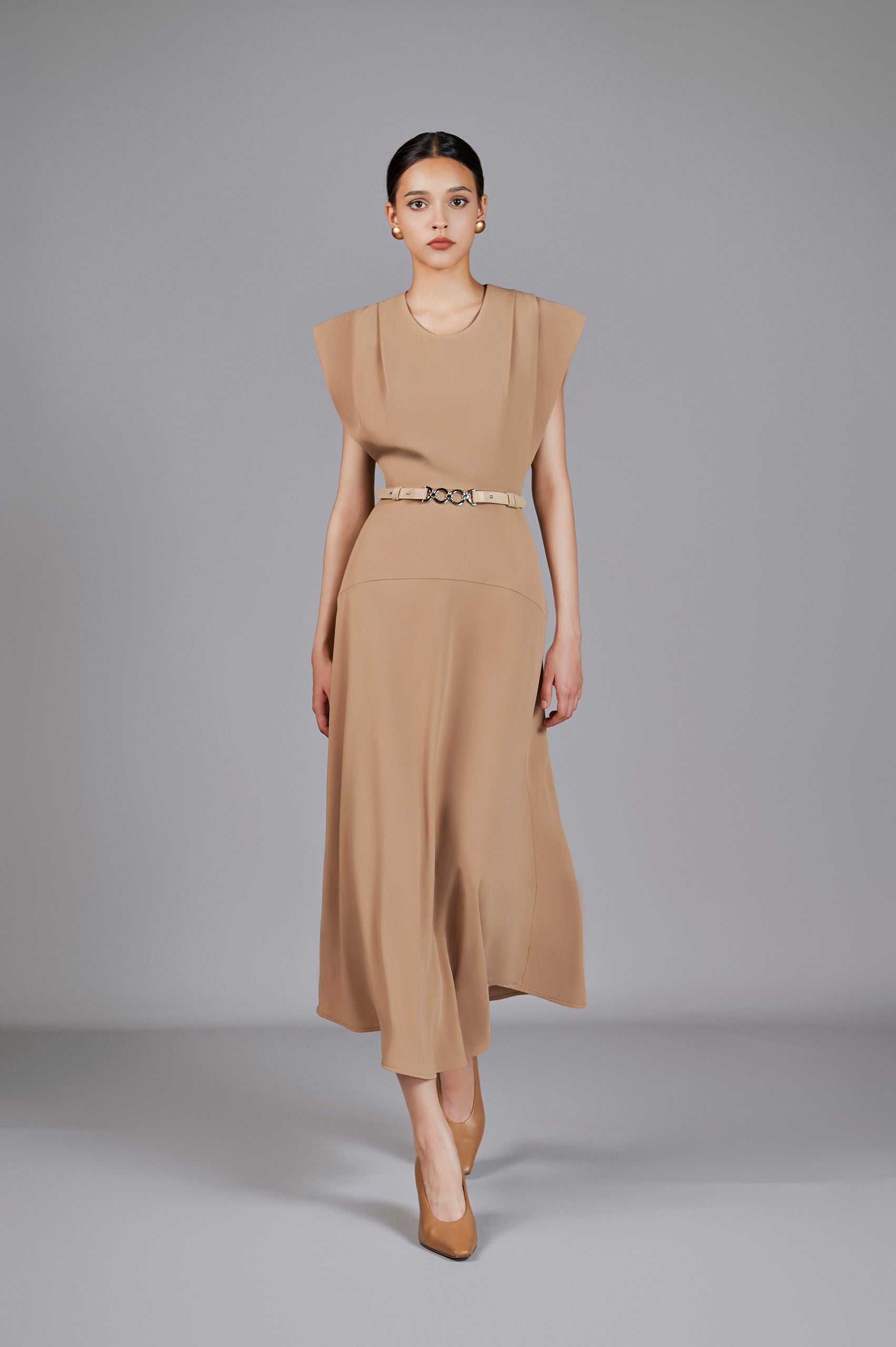 Genni Camel A-line Dress