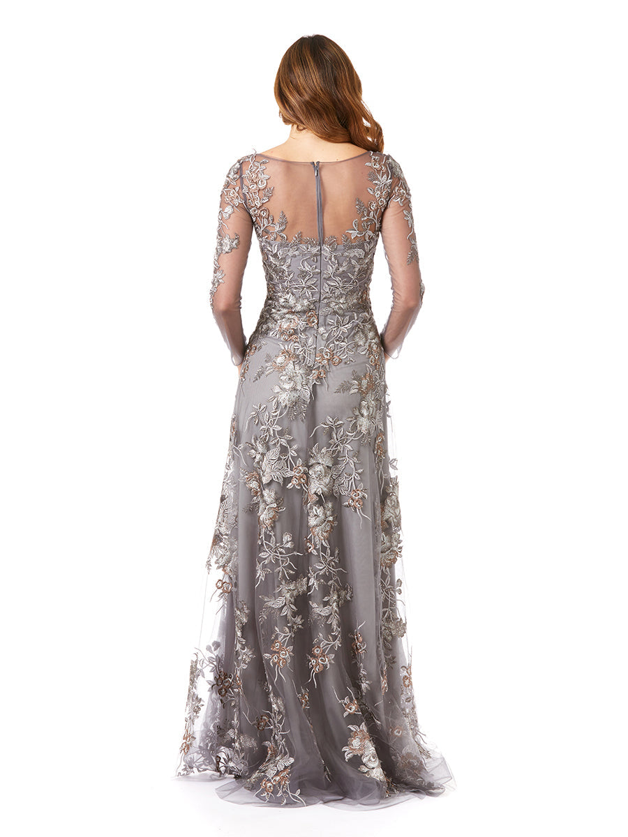 Glittering Lace Ball Gown with Long Sleeves 29327