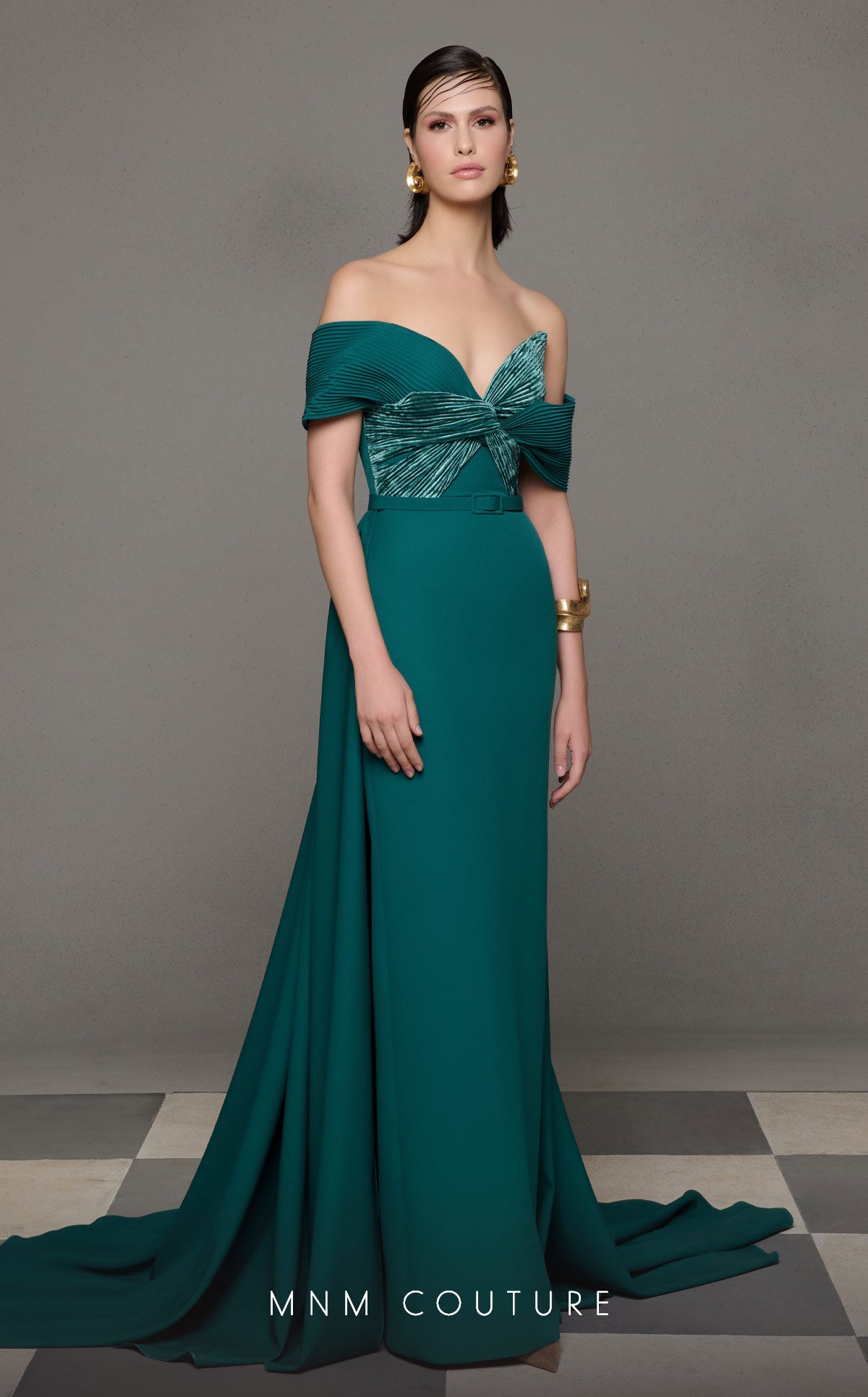 Green Long Evening Dress N0627