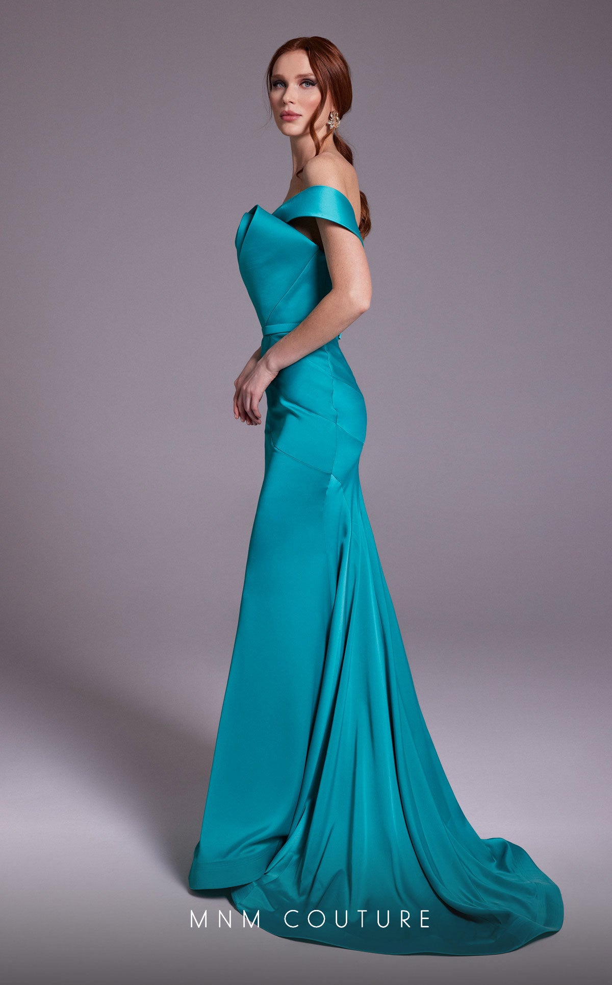 Green Strapless Evening Gown N0543