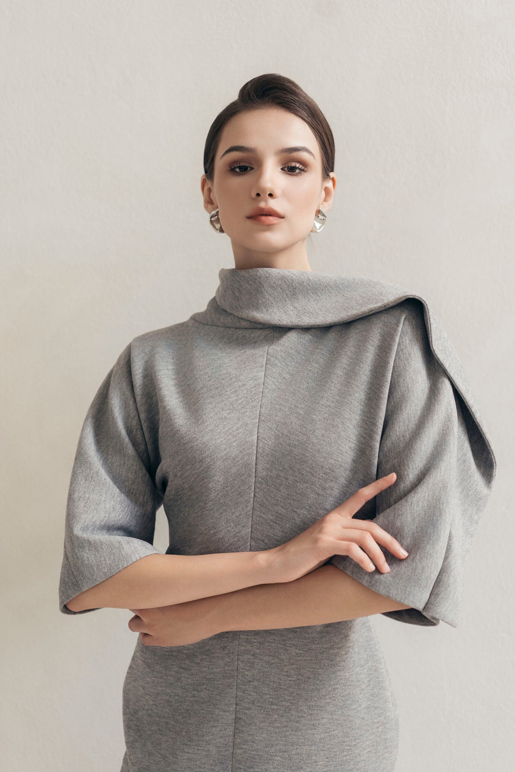 Grey Wrap Dress