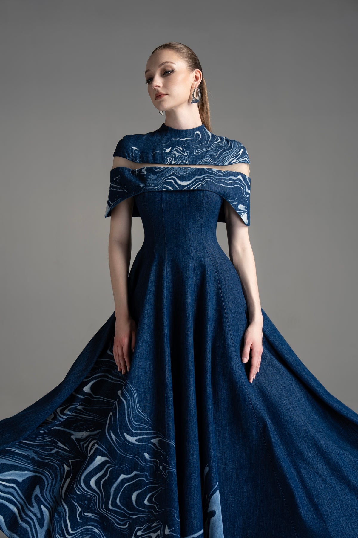 Denim Cape Dress