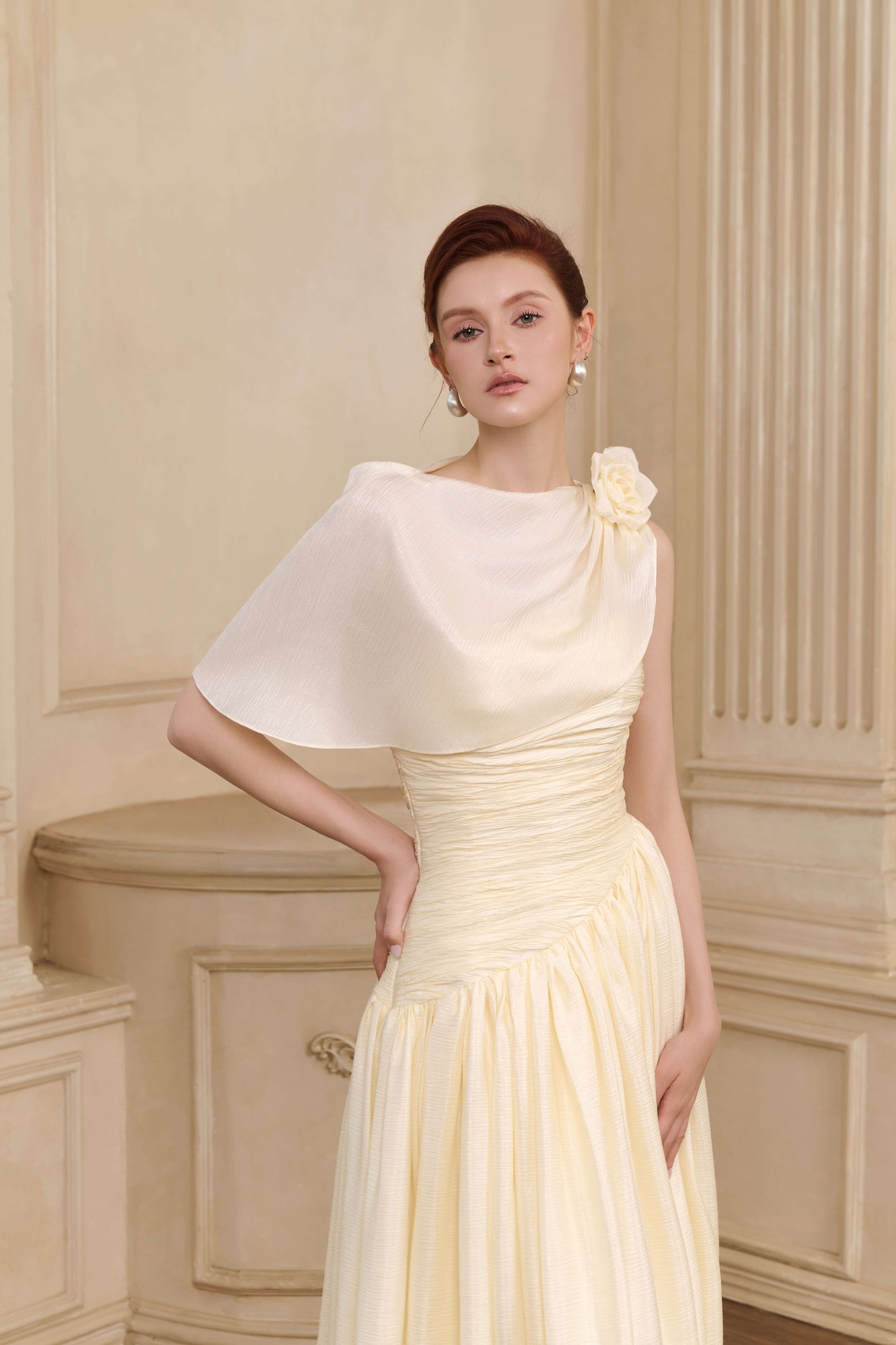 Hallie Ruched One Shoulder Maxi Gown