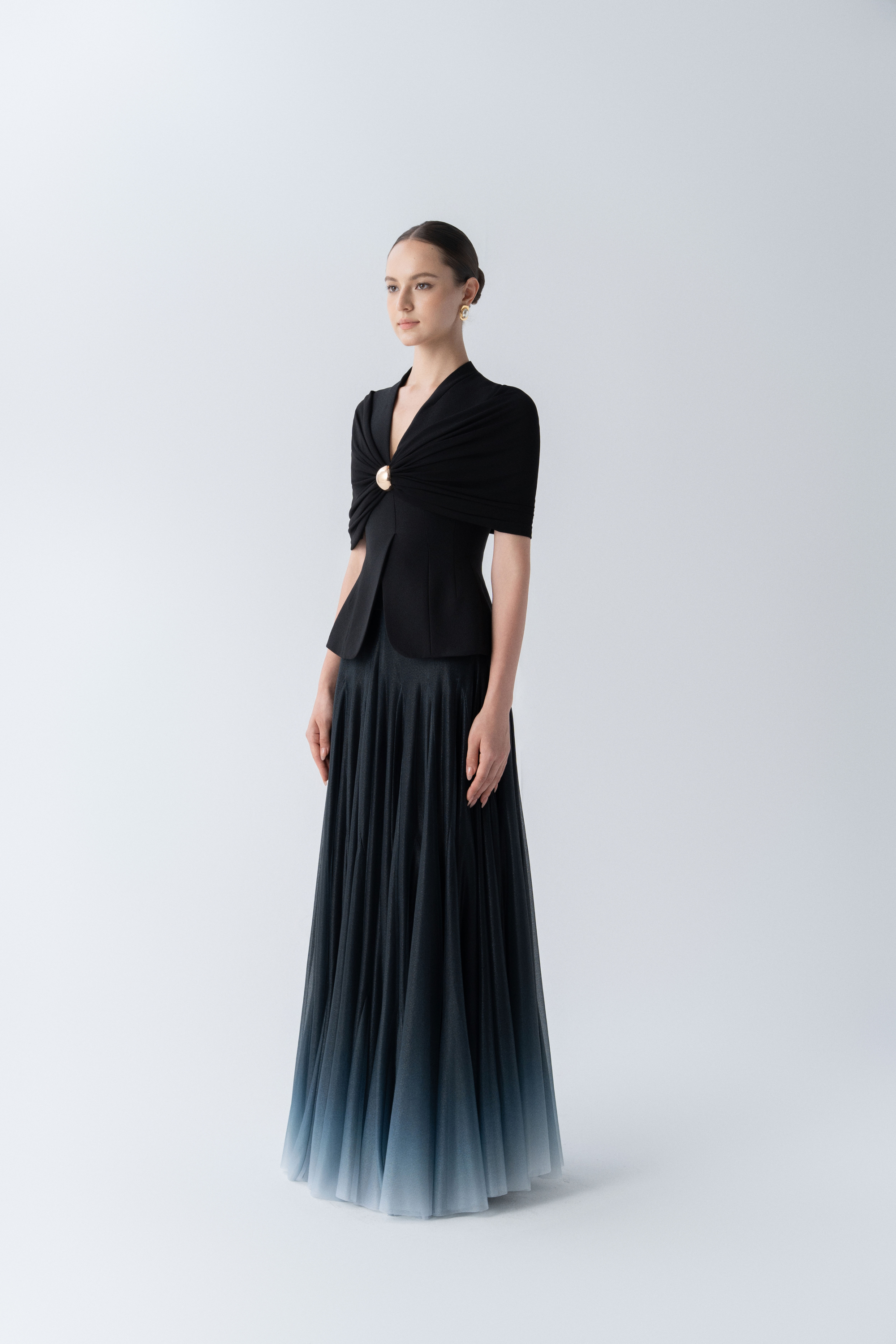 Halo Peplum Top & Ombre Horizon Skirt