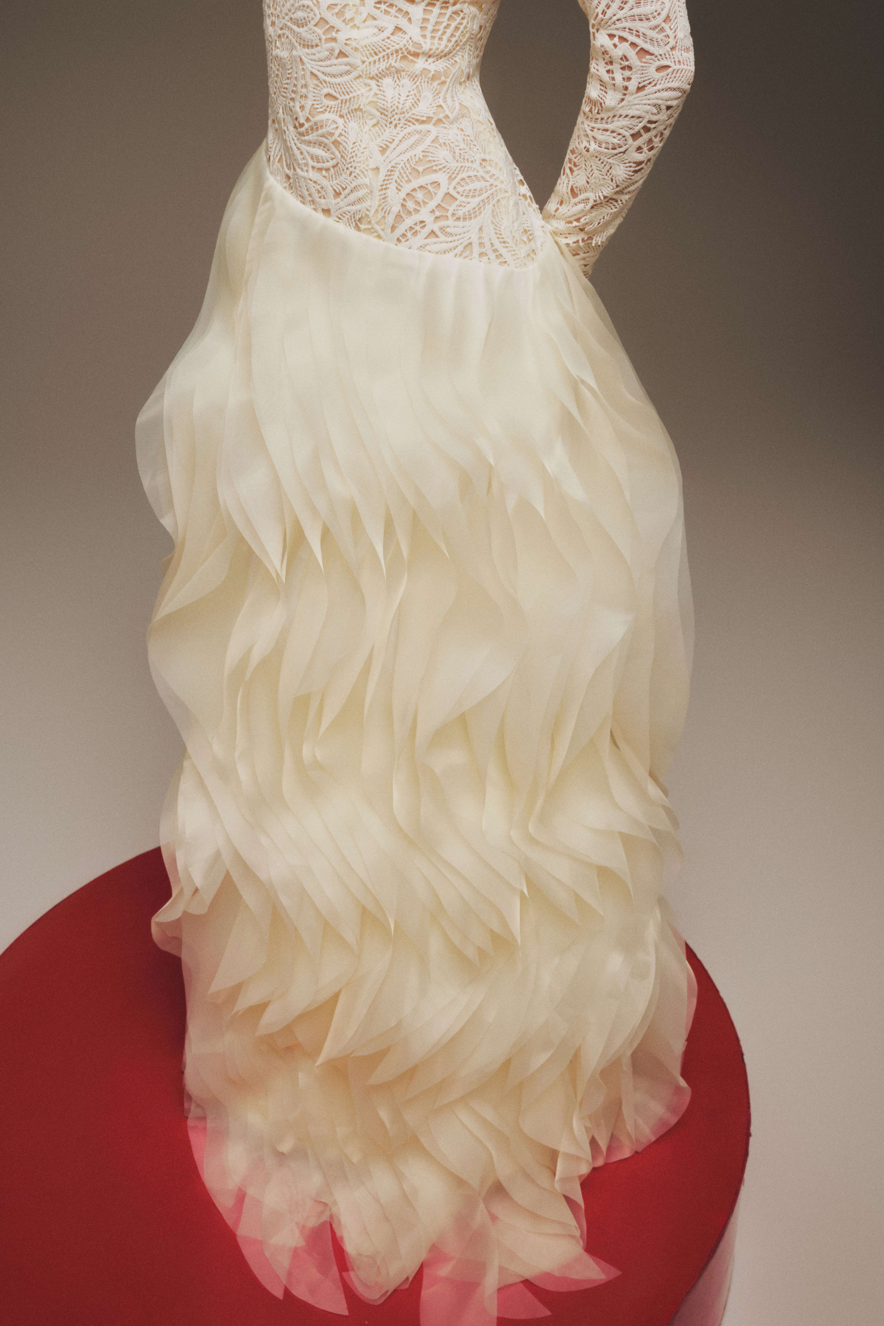 Halter Twill & Organza Gown