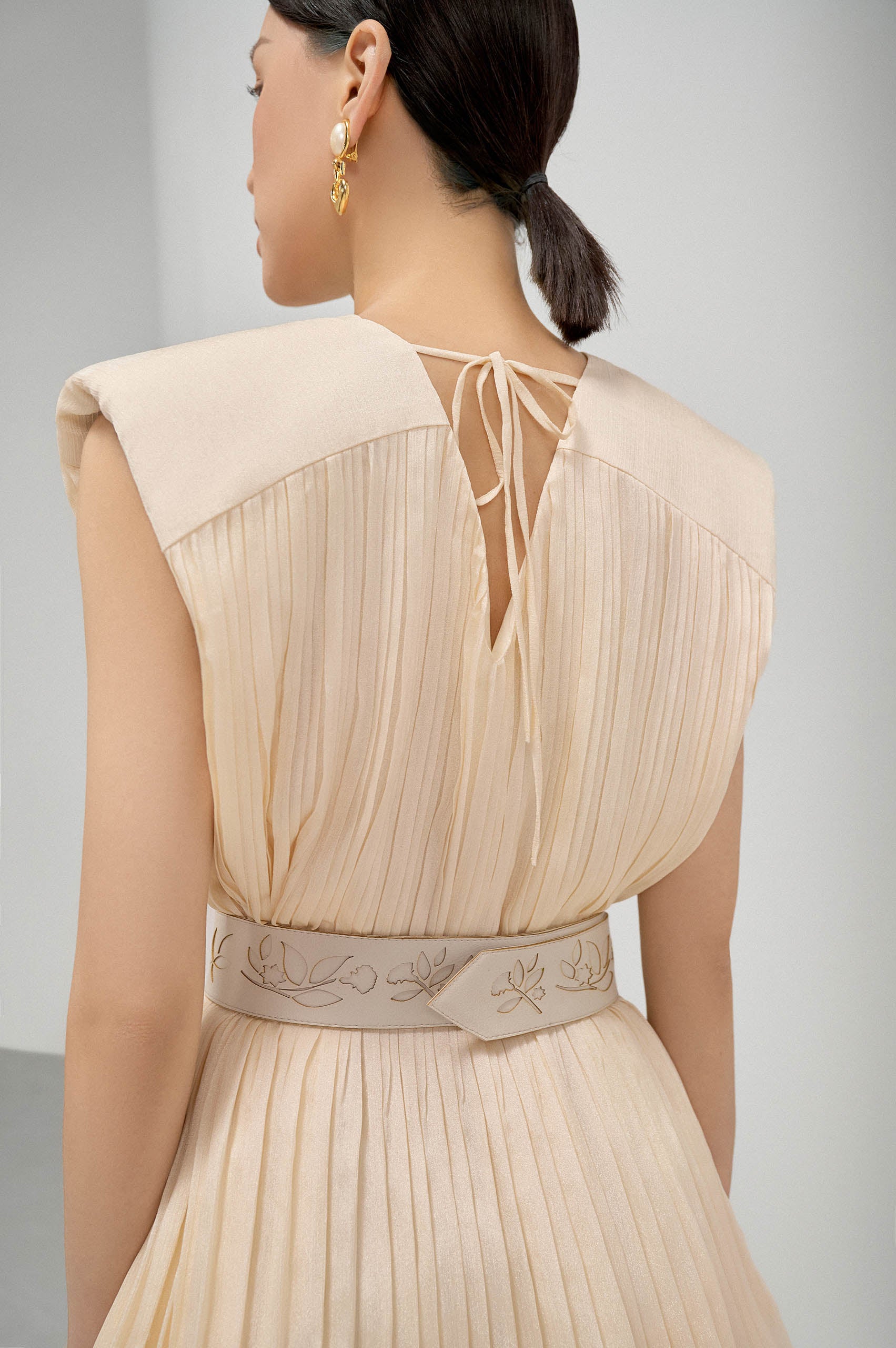 Ivory Square Shoulder Tunic Dress