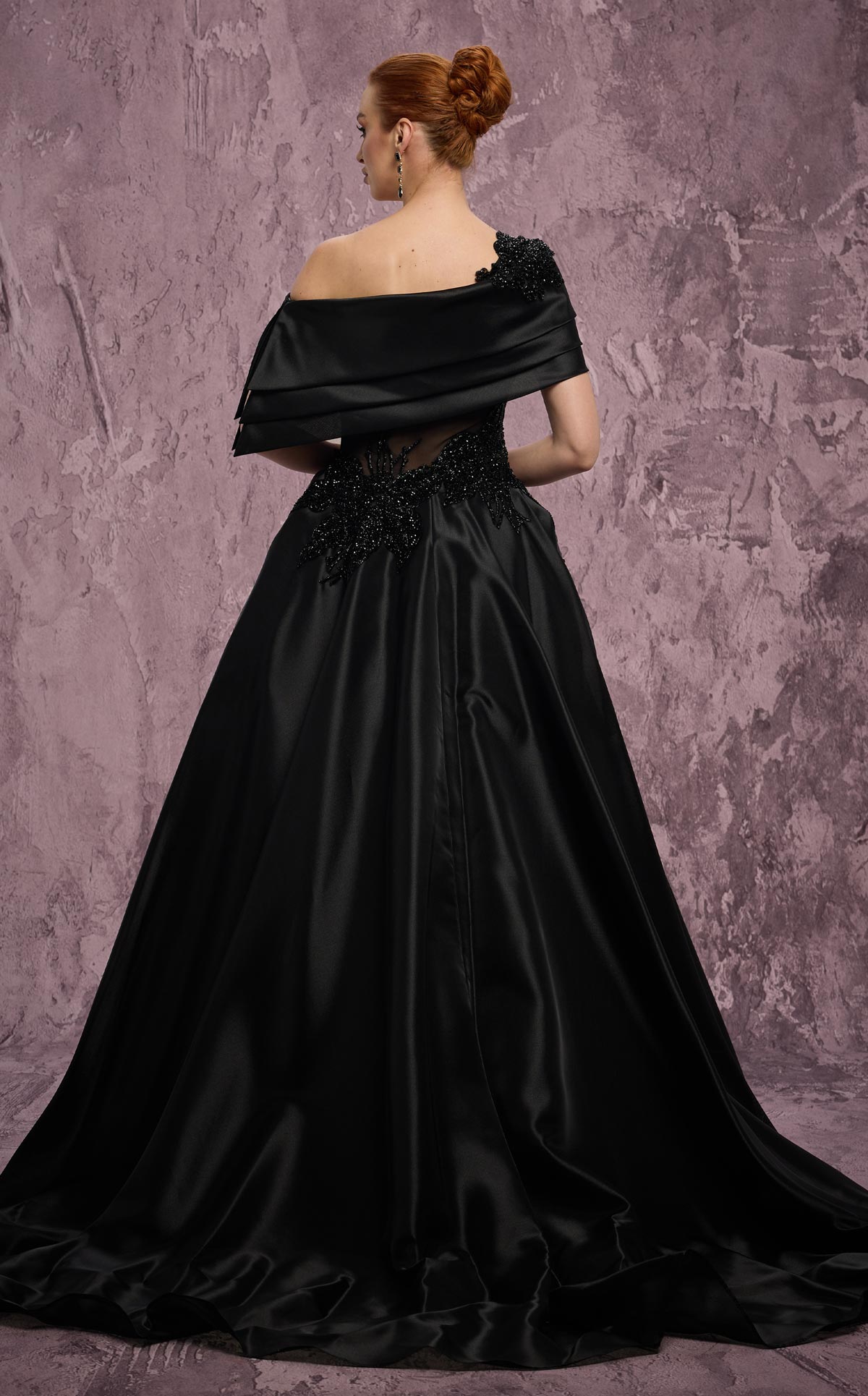 MNM Couture J03128: One-Shoulder Taffeta Ballgown