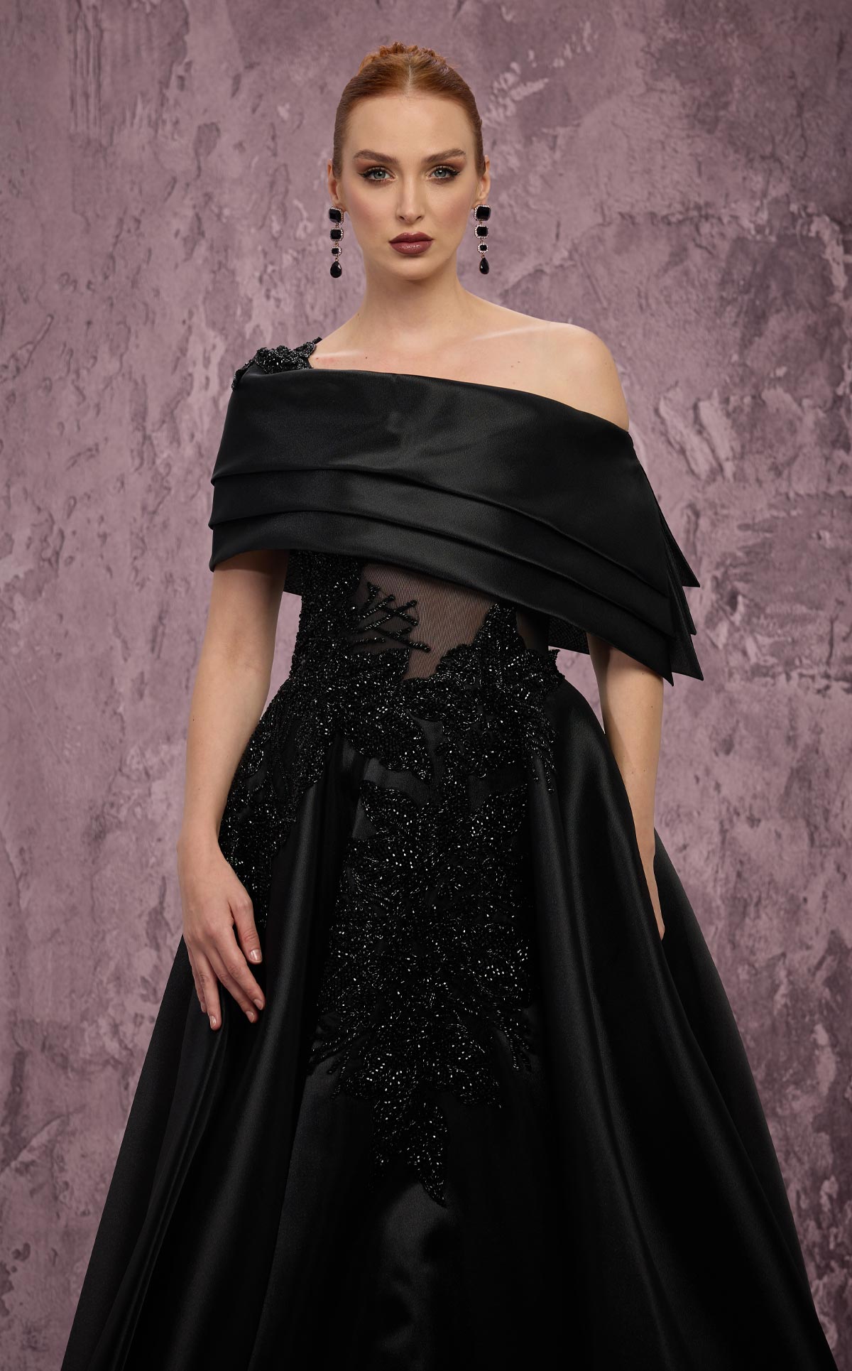 MNM Couture J03128: One-Shoulder Taffeta Ballgown
