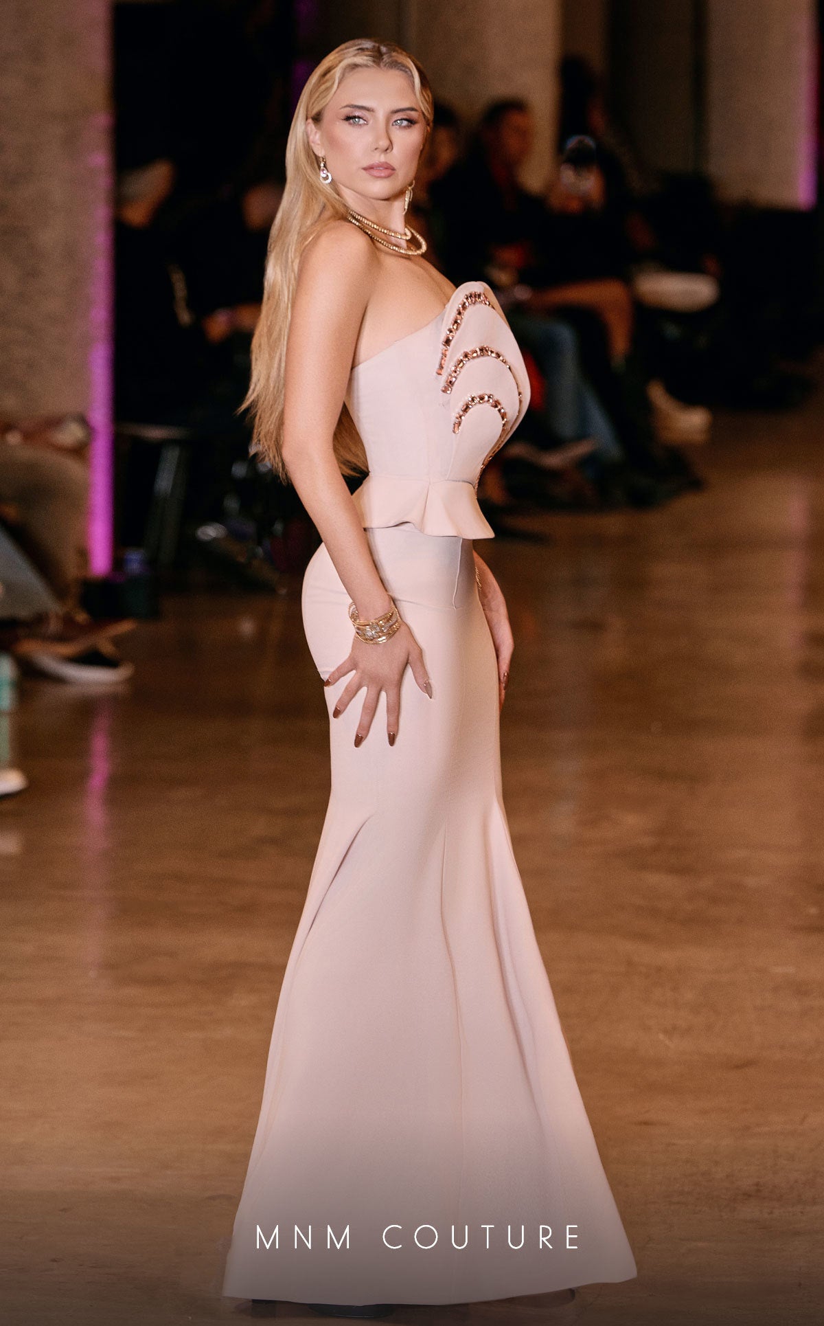 MNM Couture J03571: Rayon Crepe Mermaid Gown