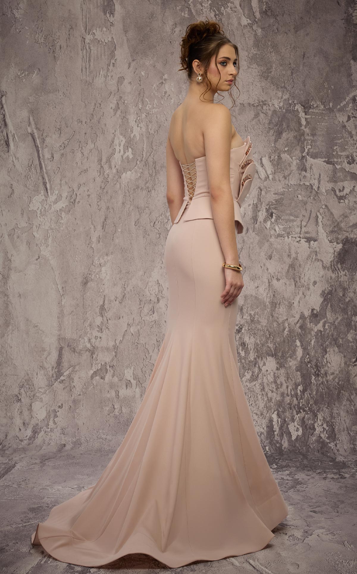 MNM Couture J03571: Rayon Crepe Mermaid Gown